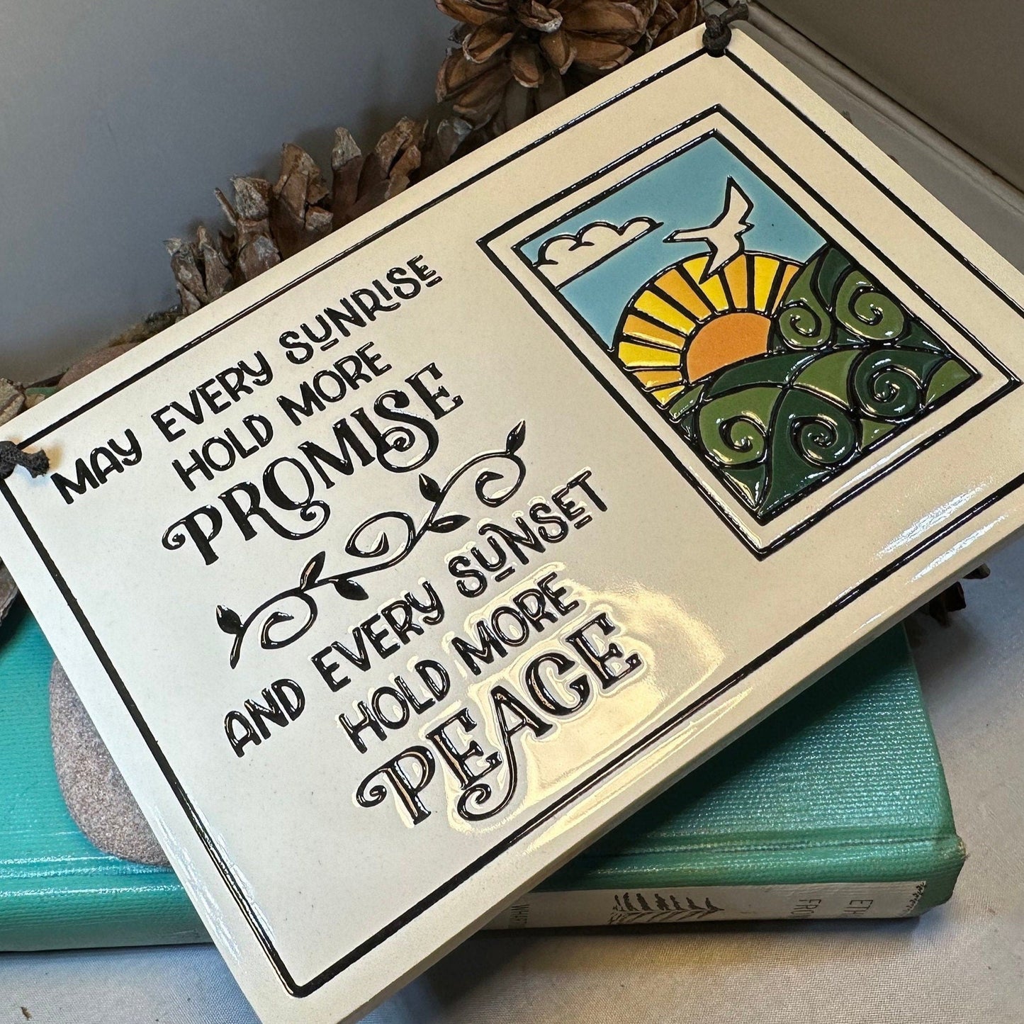 Promise & Peace Blessing Wall Art in ceramic