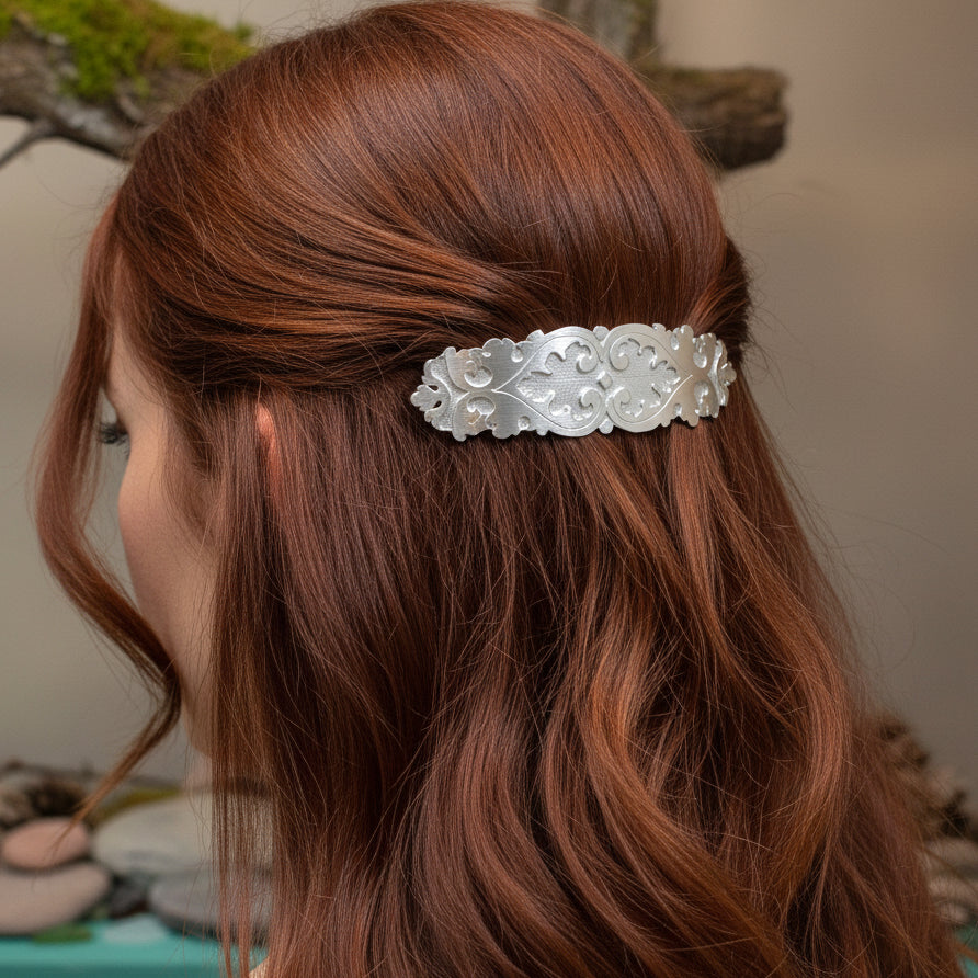 Celtic Knot Hair Clip, Celtic Barrette, Irish Jewelry, Victorian Jewelry, Friendship Gift, Celtic Hair Slide, Norse Jewelry, Flower Barrette