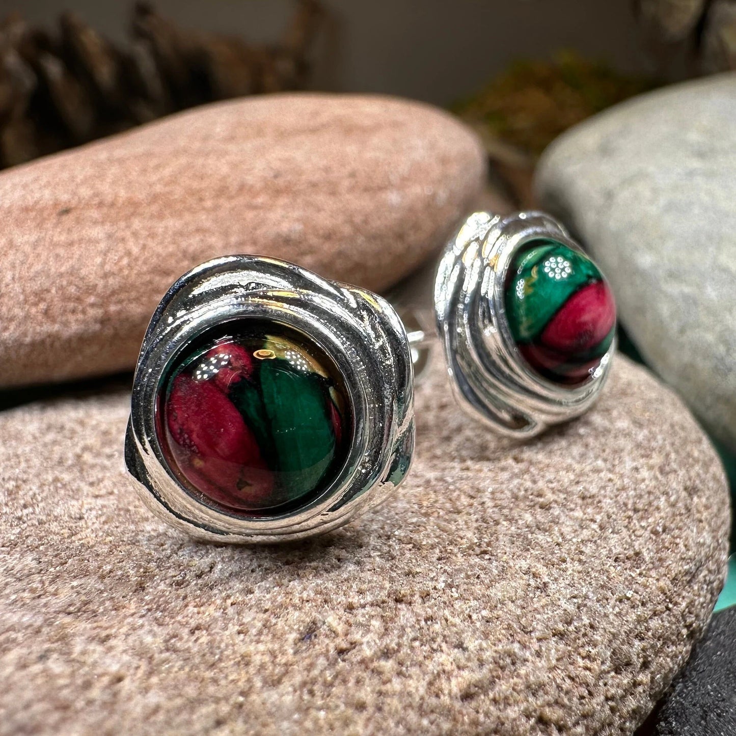 Celtic Heathergems Post Earrings - Handmade in Scotland — view 8