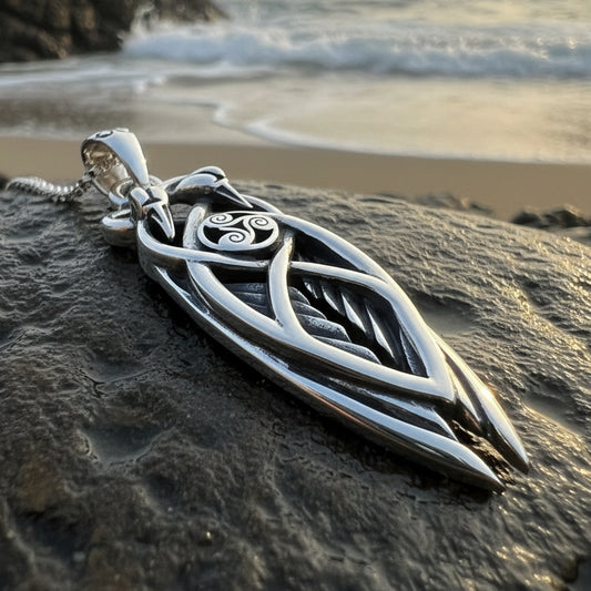 Swan Necklace, Children of Lir Jewelry, Celtic Bird Pendant, Irish Jewelry, Nature Necklace, Triskele Pendant, Anniversary Gift, Mom Gift