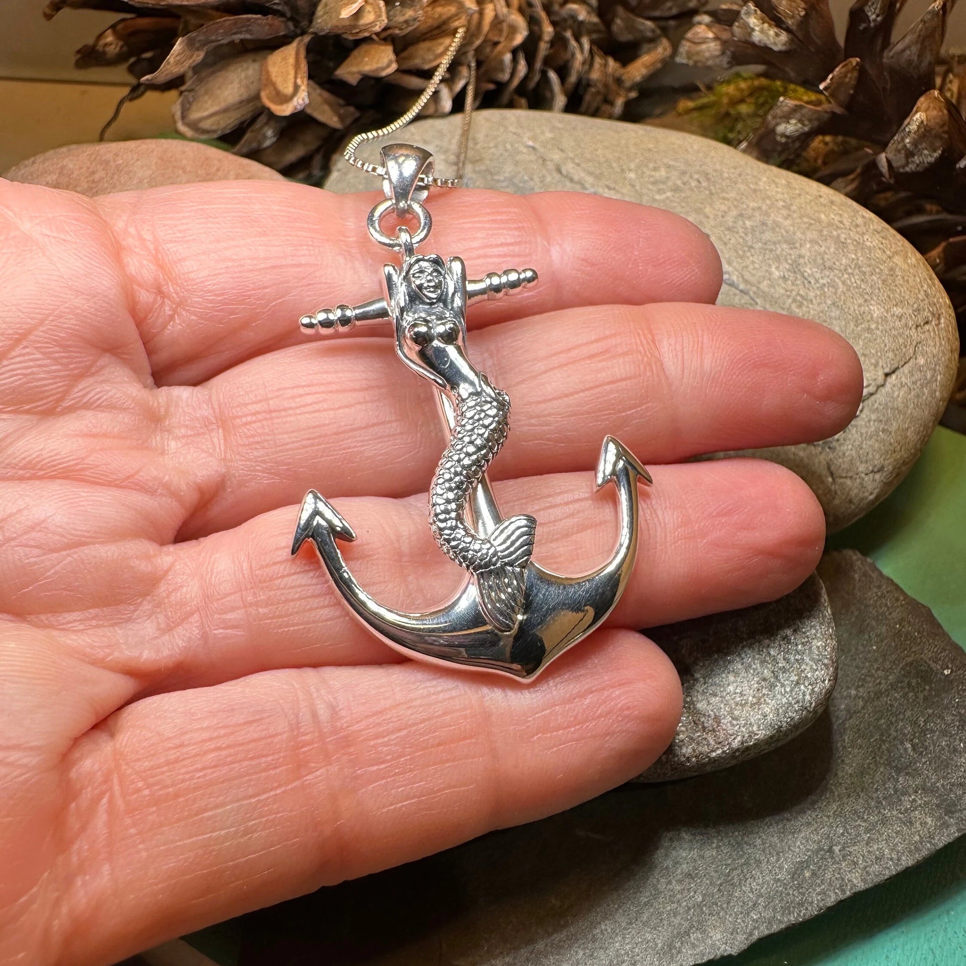 Mermaid Anchor Necklace — view 3