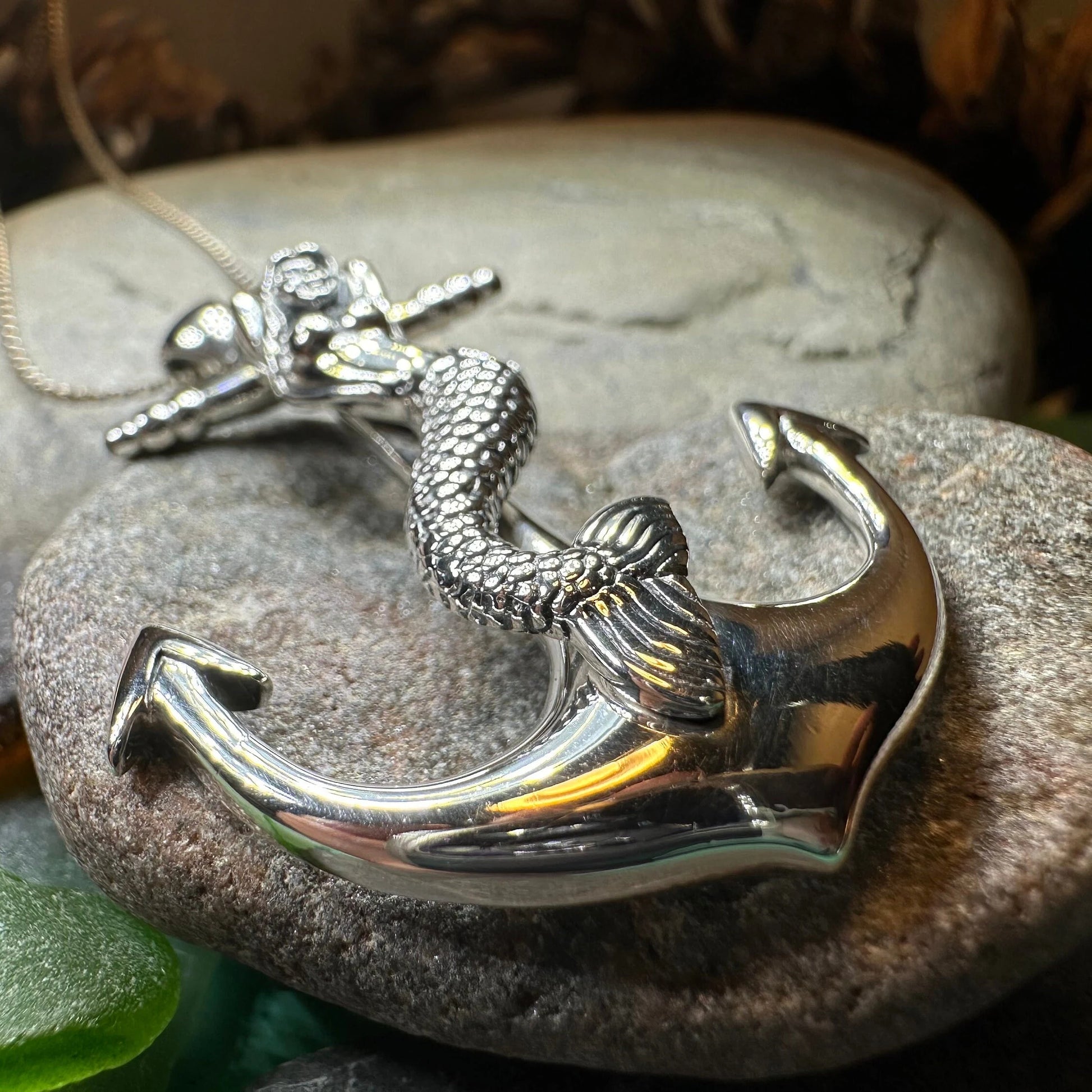 Mermaid Anchor Necklace — view 2