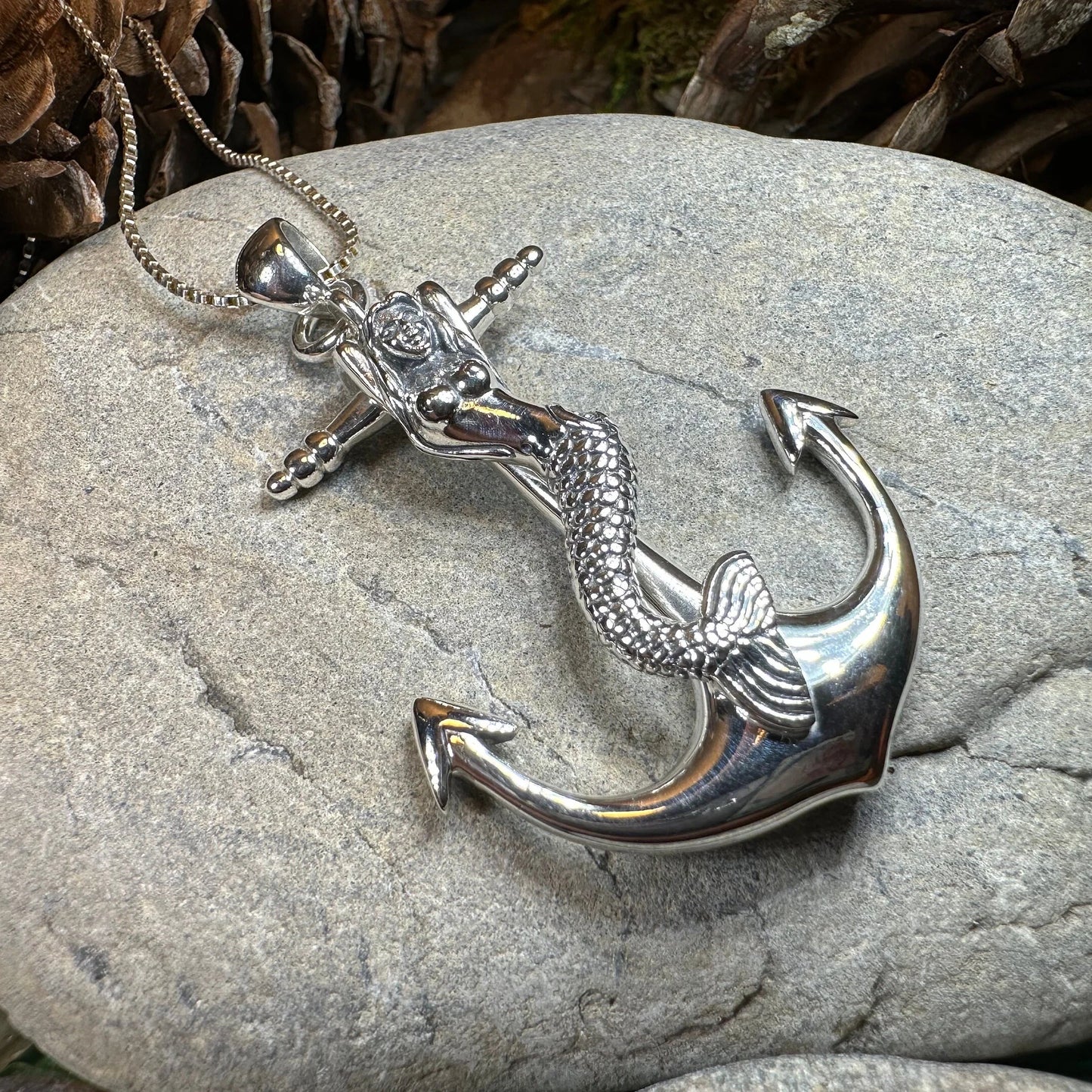 Mermaid Anchor Necklace — view 4
