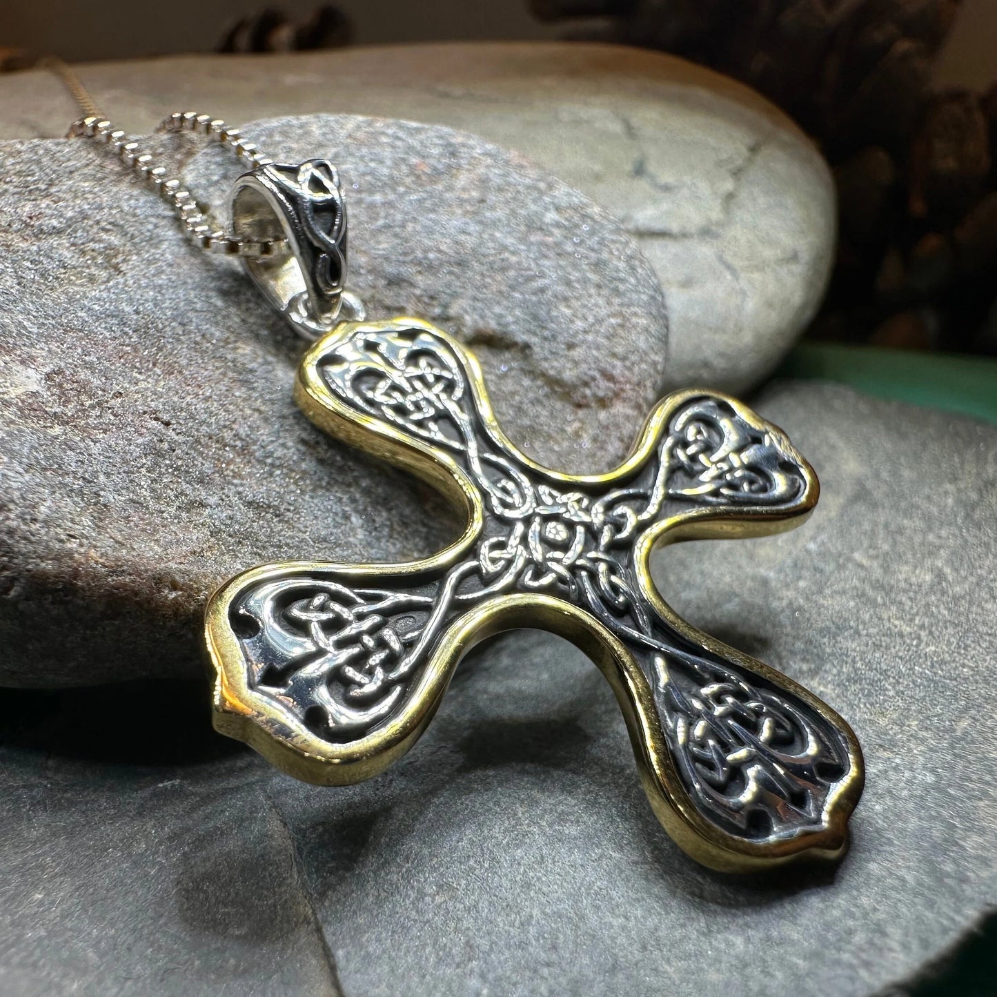 Alfred Celtic Cross Necklace in Sterling Silver