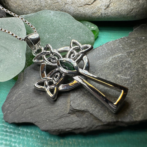 Load image into Gallery viewer, Catherine Celtic Cross Necklace in Sterling Silver
