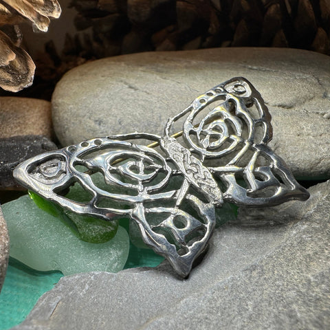 Load image into Gallery viewer, Butterfly Brooch, Nature Jewelry, Celtic Knot Pin, Insect Jewelry, Butterfly Pin, Anniversary Gift, Celtic Jewelry, Irish Jewelry
