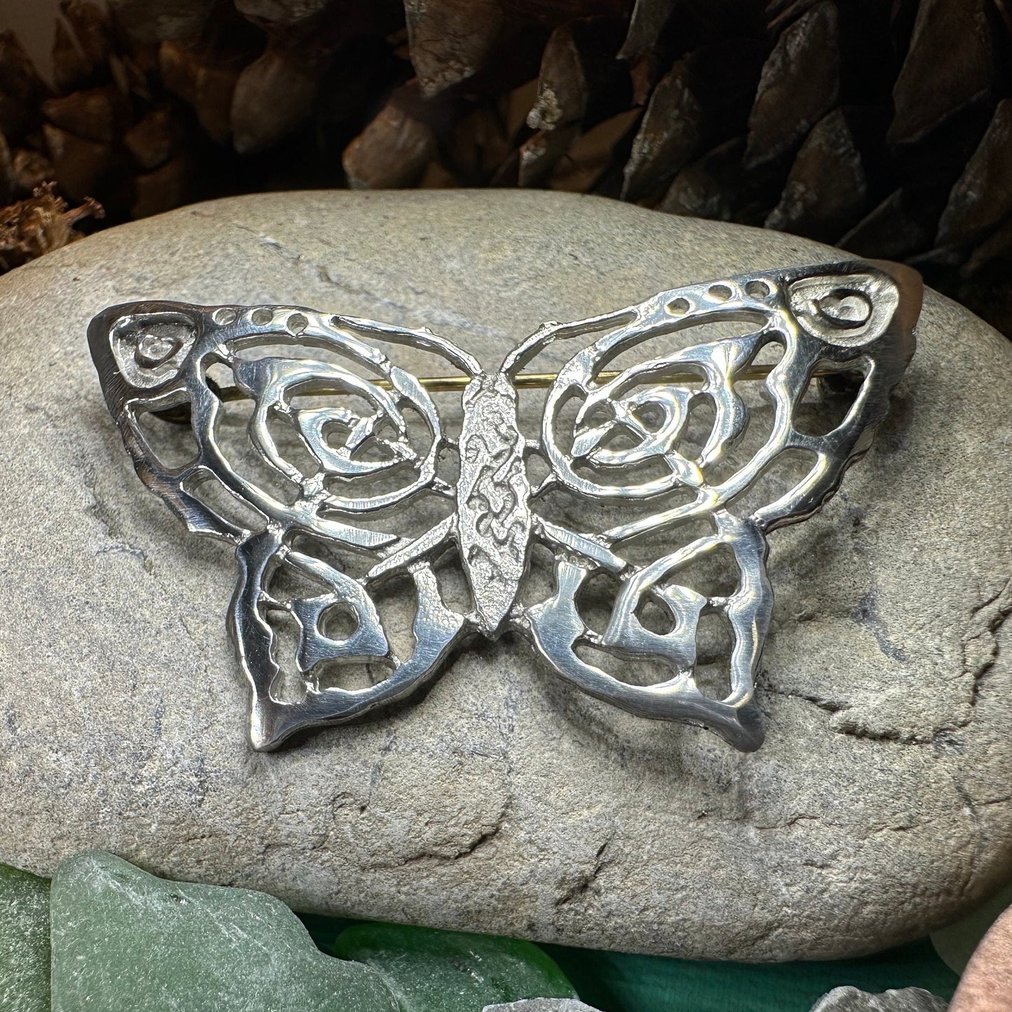 Butterfly Brooch, Nature Jewelry, Celtic Knot Pin, Insect Jewelry, Butterfly Pin, Anniversary Gift, Celtic Jewelry, Irish Jewelry