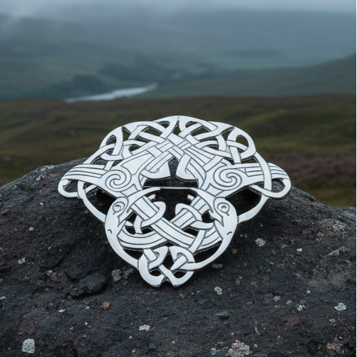 Large Celtic Cara Brooch - Handmade in Scotland — view 5