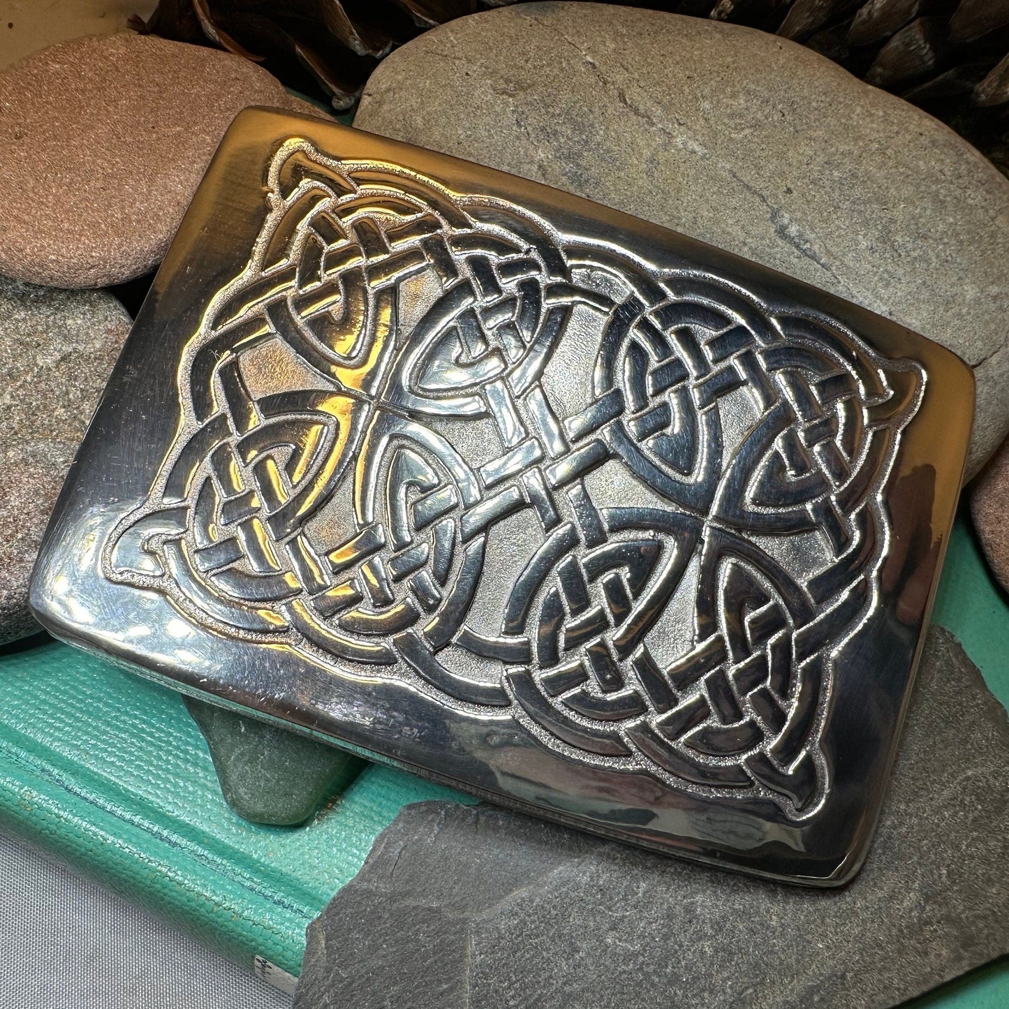 Celtic Kilt Belt Buckle, Scottish Belt Buckle, Pewter Buckle, Large Belt Buckle, Men's Celtic Gift, Irish Gift, Celtic Knot Buckle, Bagpiper