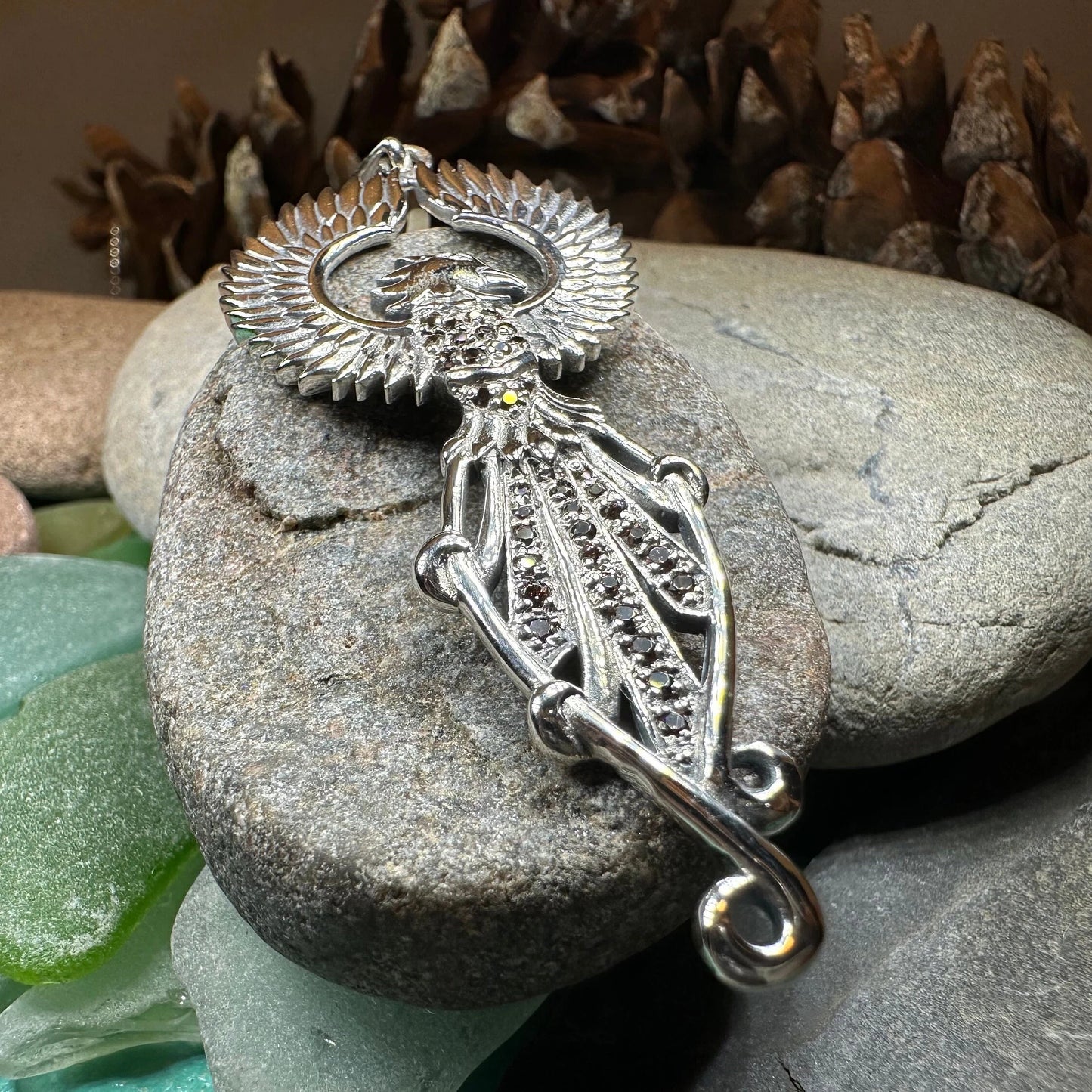 Leigheas Phoenix Necklace in Sterling Silver — view 3