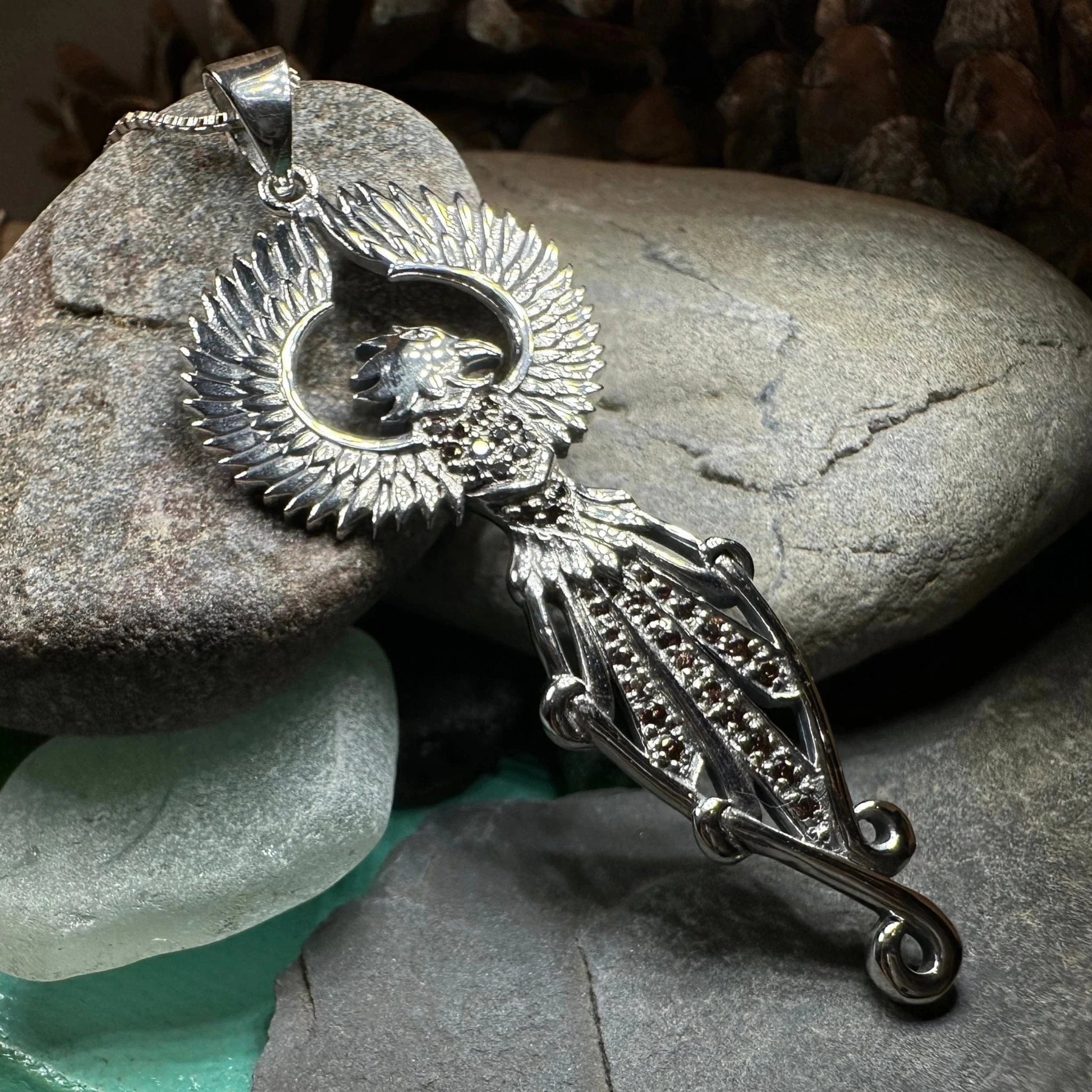Leigheas Phoenix Necklace in Sterling Silver — view 2