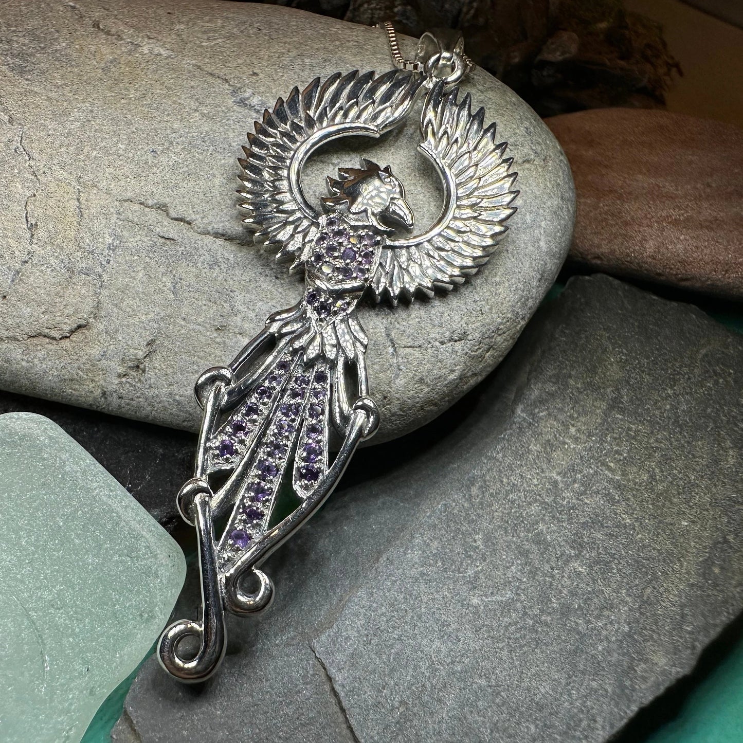 Leigheas Phoenix Necklace in Sterling Silver — view 9