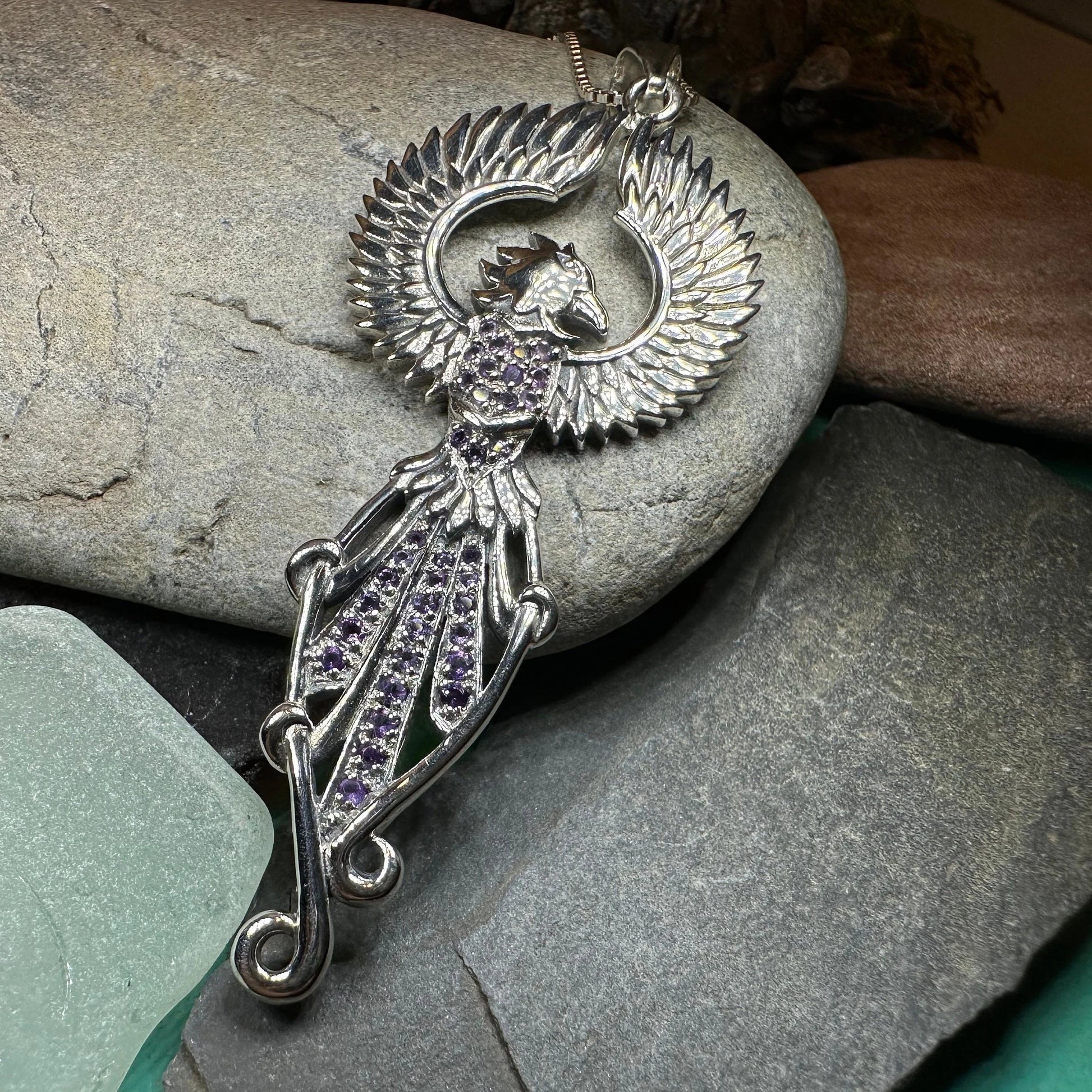Leigheas Phoenix Necklace in Sterling Silver — view 9