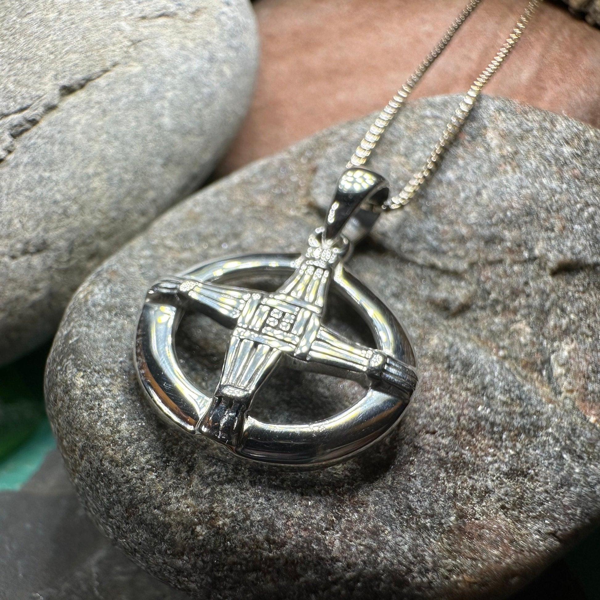 Dundalk Irish Saint Brigid's Cross Necklace in Sterling Silver — view 5