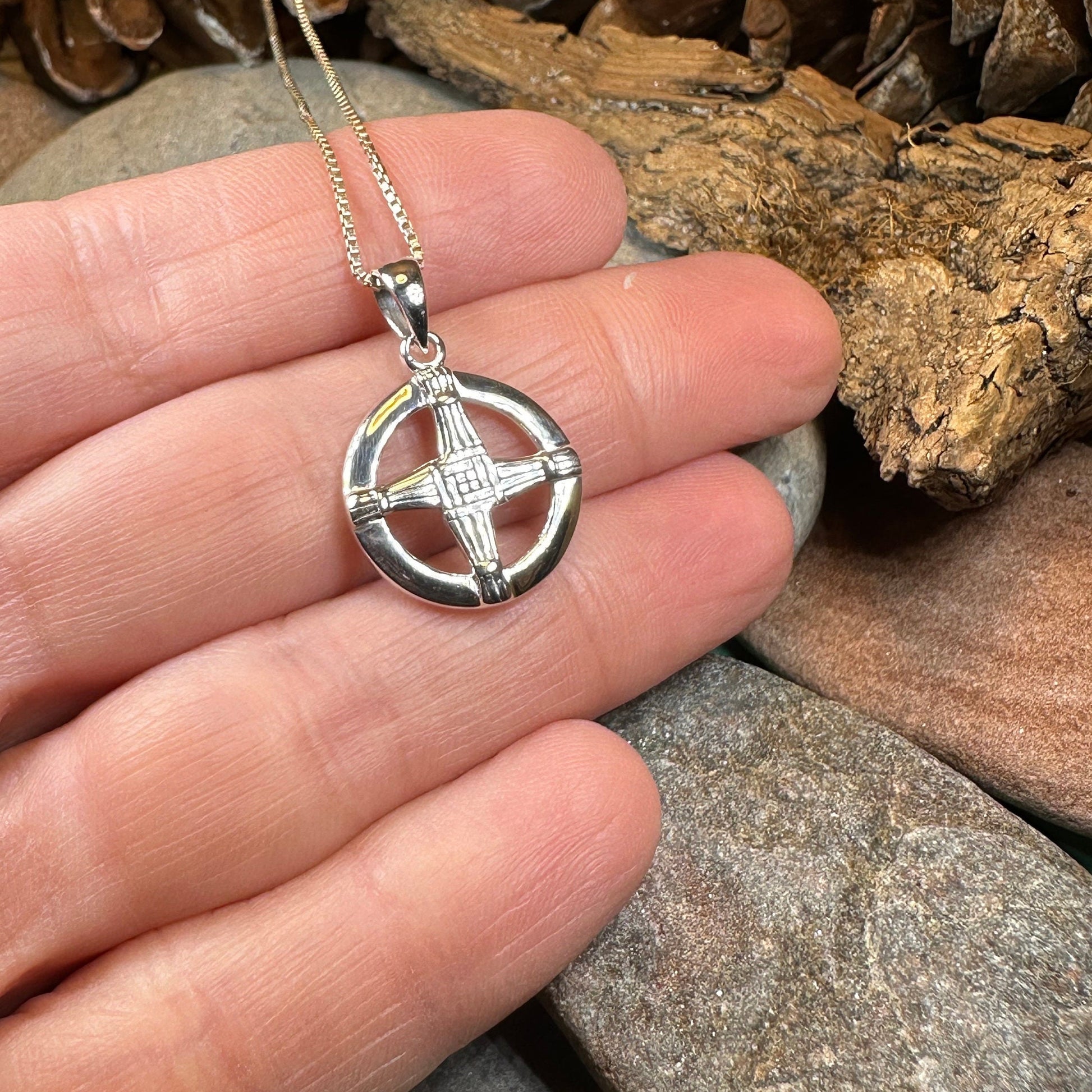 Dundalk Irish Saint Brigid's Cross Necklace in Sterling Silver — view 6