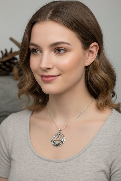 Load image into Gallery viewer, Celtic Sobriety Necklace, Recovery Pendant, AA Jewelry, Alcoholics Anonymous Pendant, 12 Step Gift, Sobriety Anniversary, Soberversary
