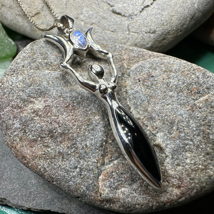 Goddess Necklace, Danu Pendant, Celtic Jewelry, Anniversary Gift, Celestial Jewelry, Moonstone Necklace, Irish Jewelry, Mom Gift, Wife Gift
