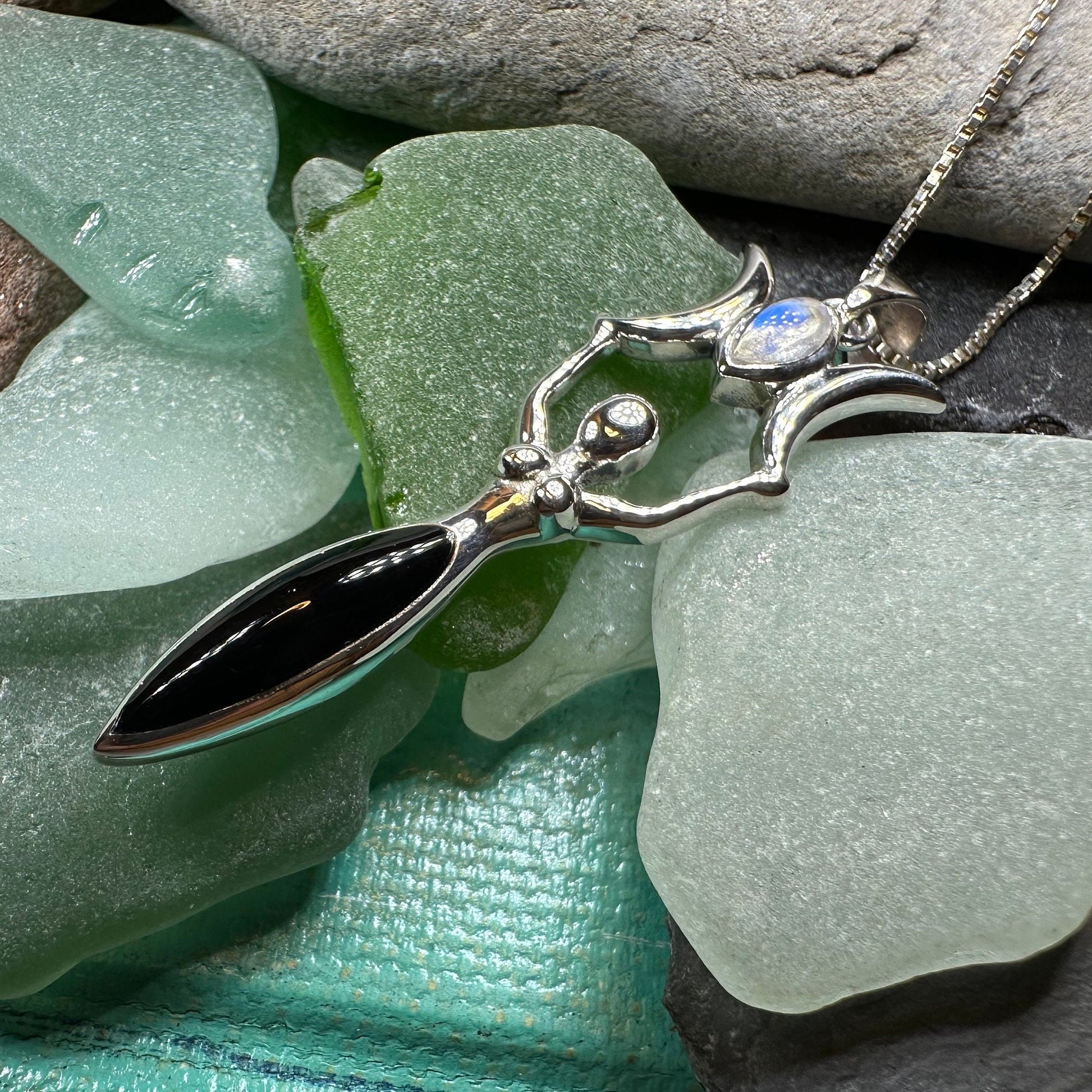 Goddess Necklace, Danu Pendant, Celtic Jewelry, Anniversary Gift, Celestial Jewelry, Moonstone Necklace, Irish Jewelry, Mom Gift, Wife Gift