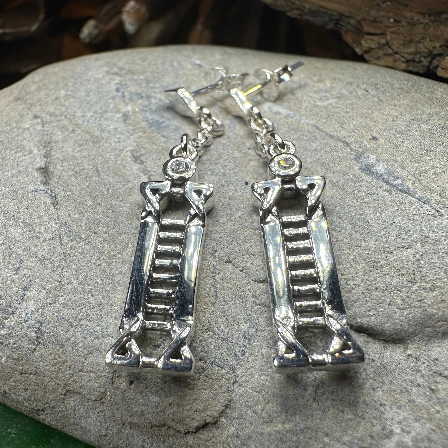 Calista MacKintosh Art Deco Earrings in Sterling Silver — view 4
