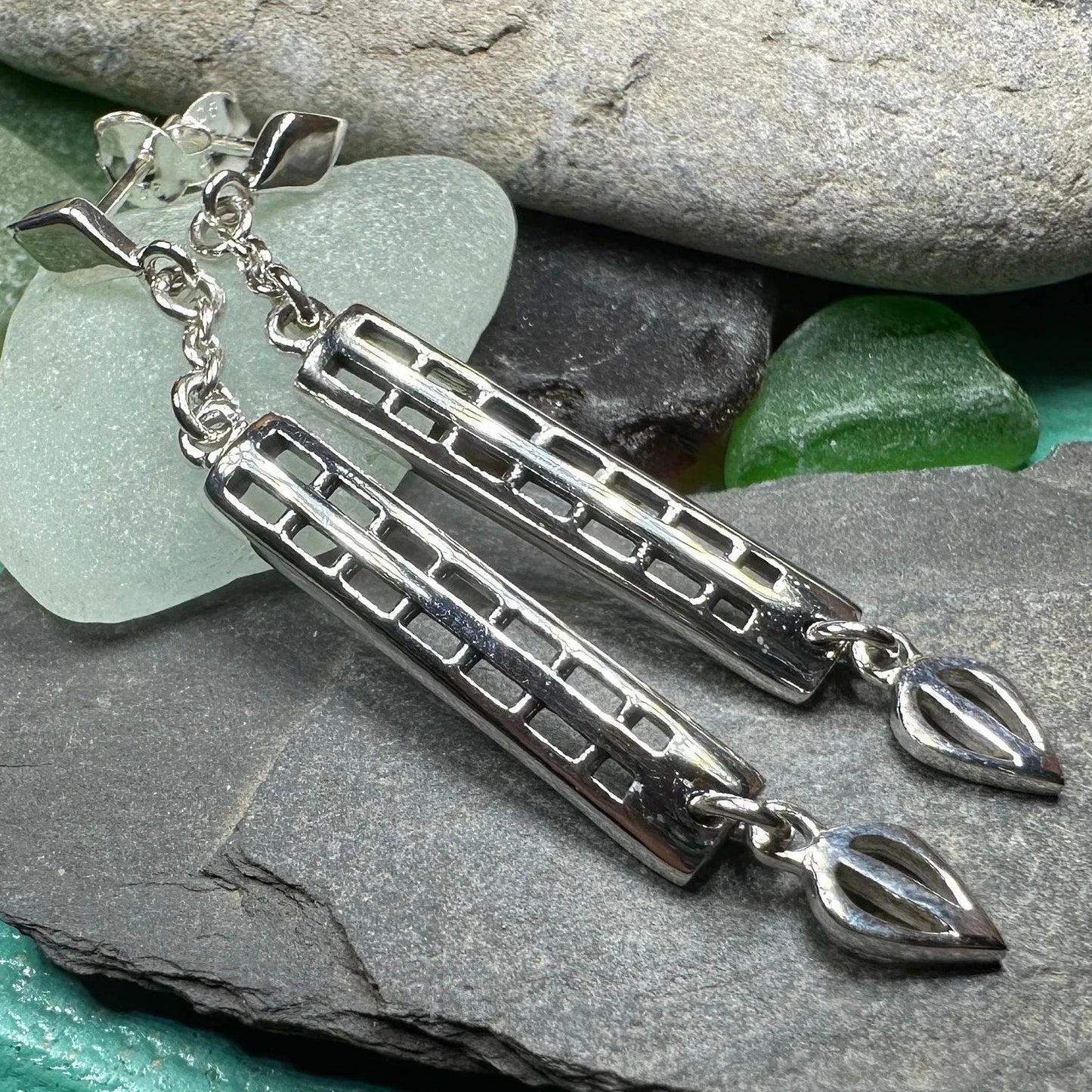 Mackintosh Art Deco Earrings in Sterling Silver
