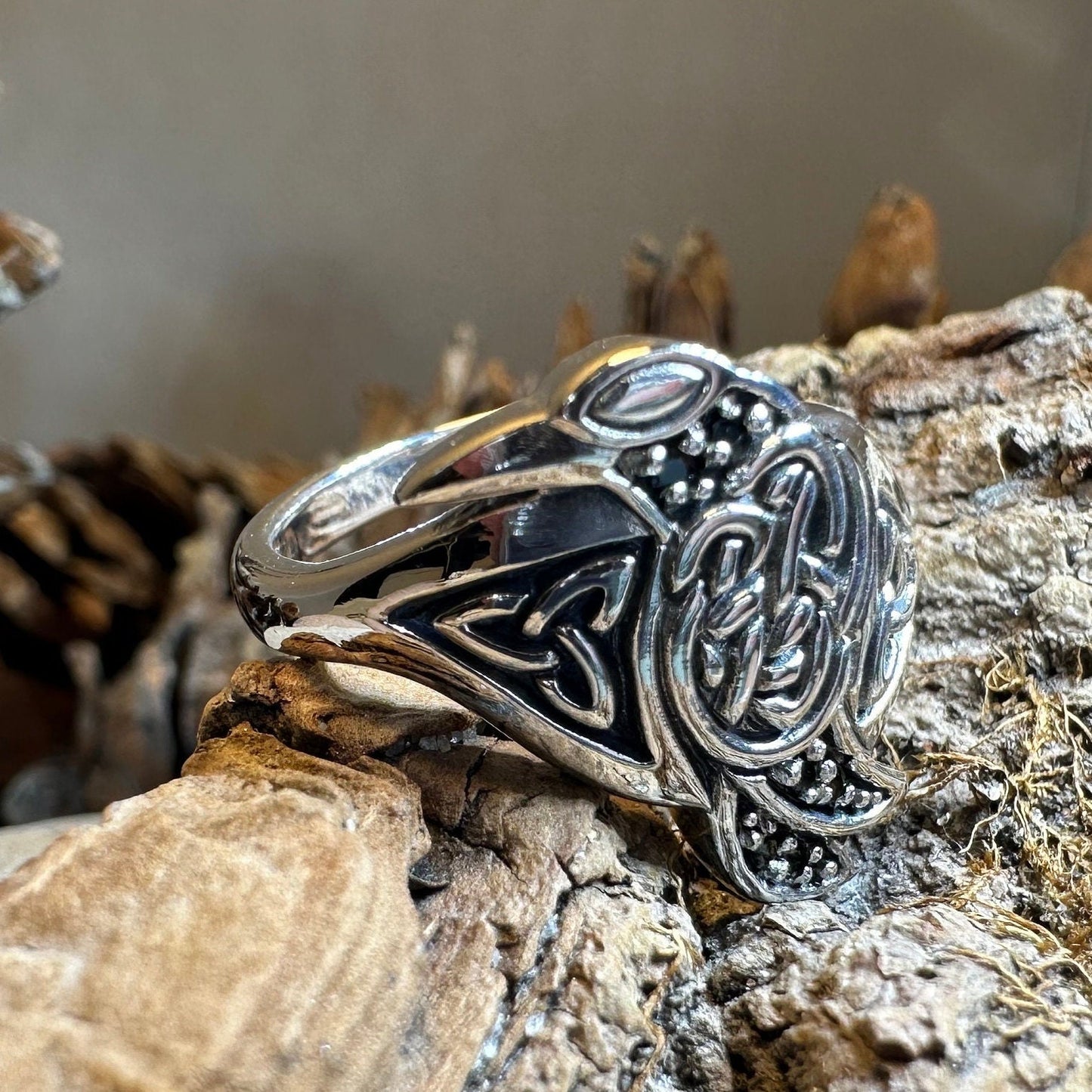 Celtic Raven Ring
