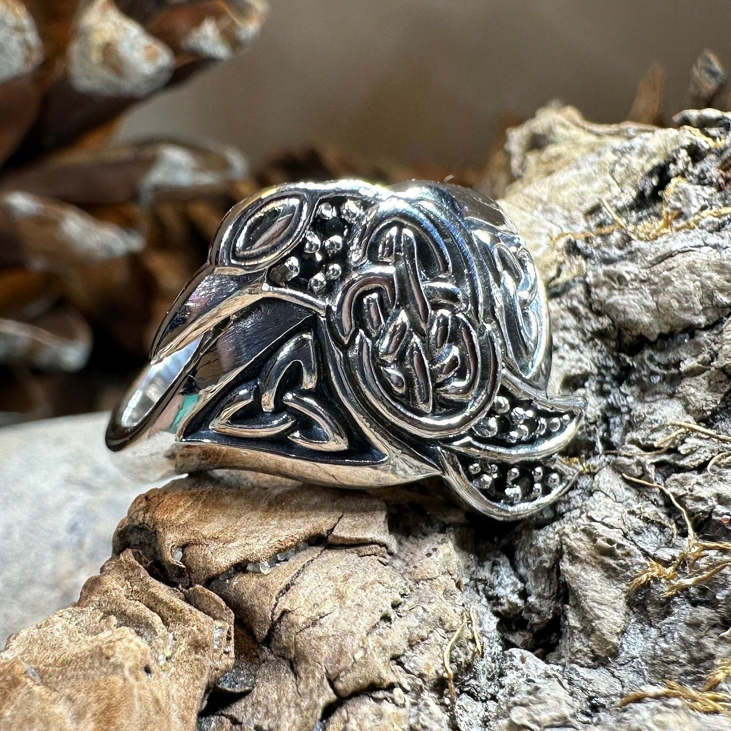 Celtic Raven Ring