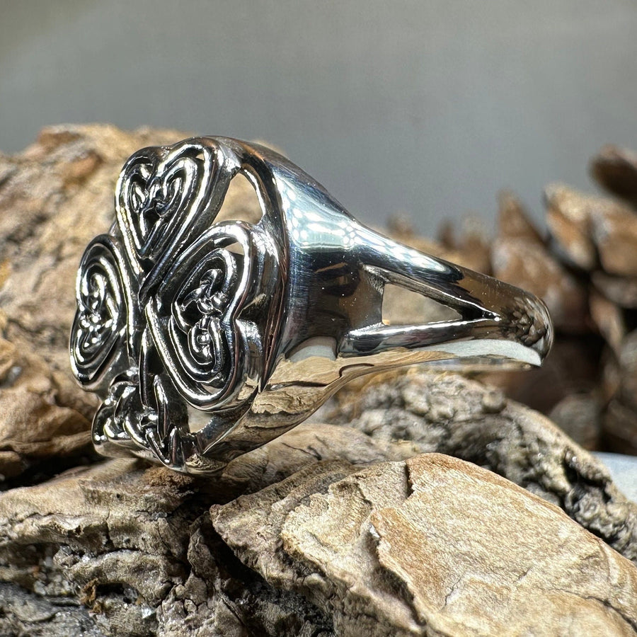 Shamrock Ring, Celtic Ring, Irish Jewelry, Clover Jewelry, Irish Gift, Irish Dance Gift, Anniversary Gift, Large Ireland Ring, Mom Gift