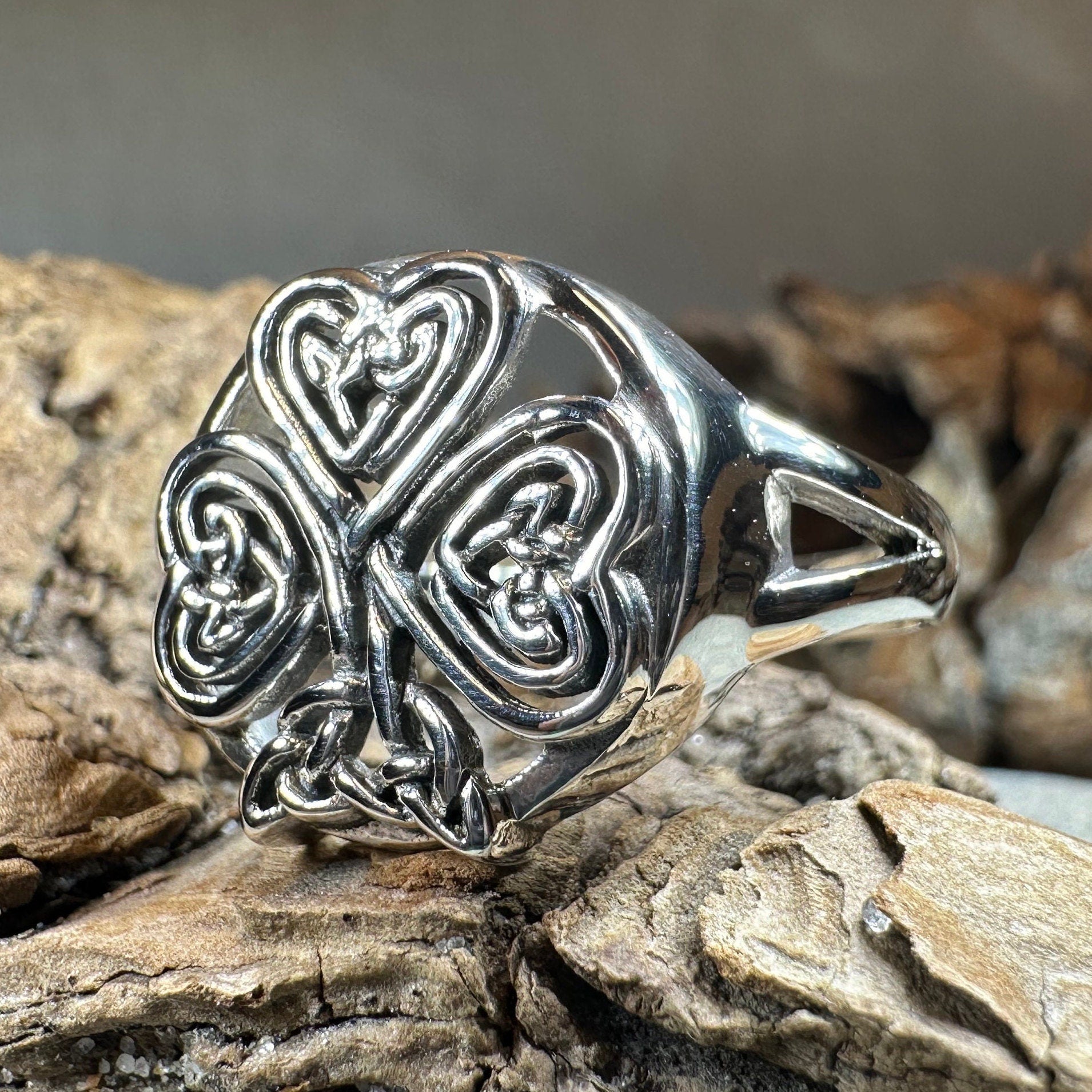 Shamrock Ring, Celtic Ring, Irish Jewelry, Clover Jewelry, Irish Gift, Irish Dance Gift, Anniversary Gift, Large Ireland Ring, Mom Gift