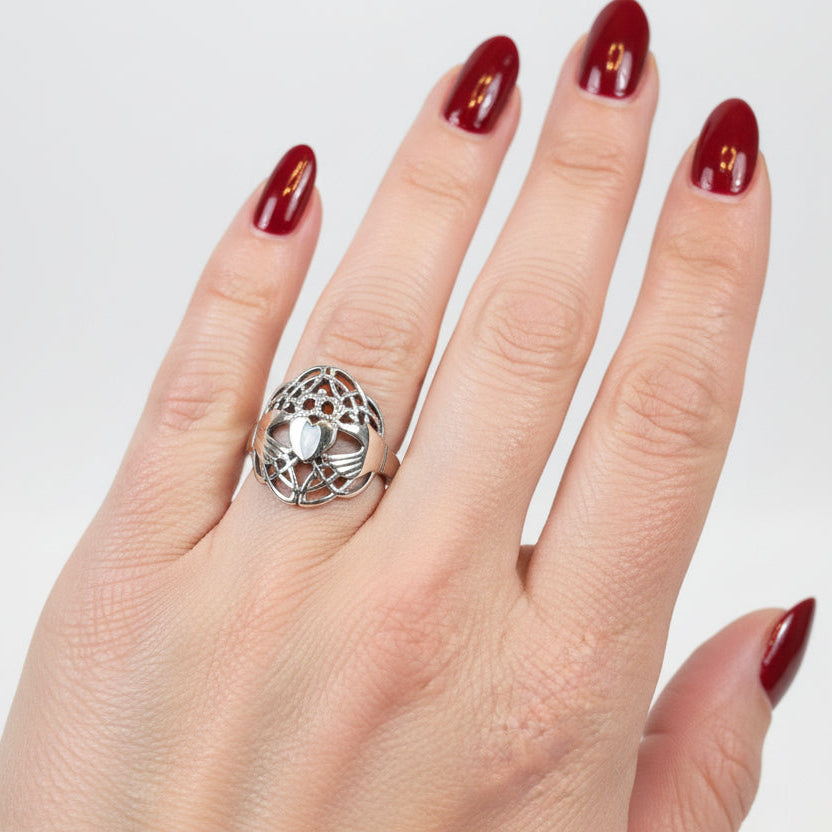 Claddagh Ring, Celtic Ring, Irish Jewelry, Celtic Knot Jewelry, Ireland Ring, Irish Dance Gift, Anniversary Gift, Bridal Ring, Statement