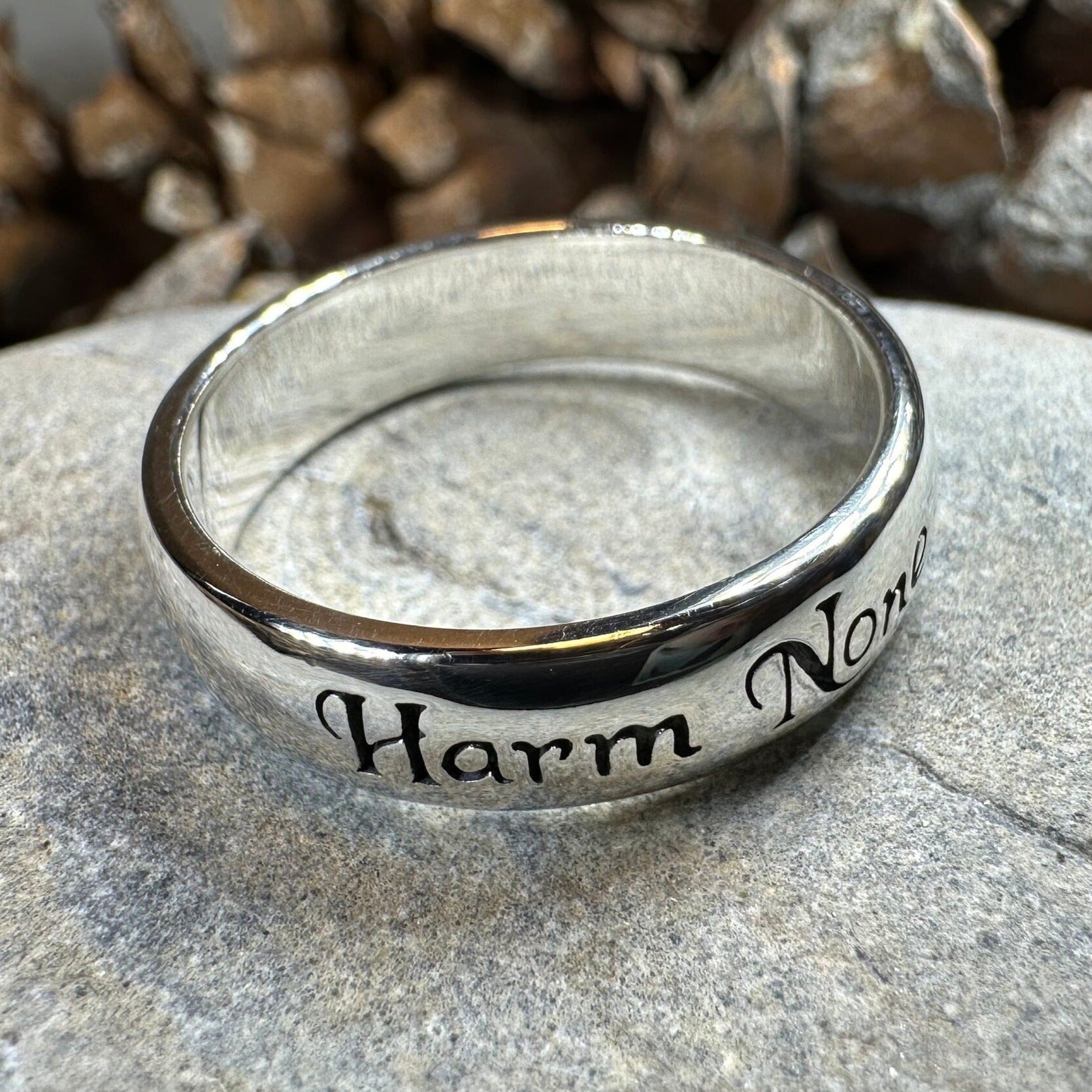 Harm None Ring, Pagan Ring, Wiccan Jewelry, Celtic Jewelry, Pagan Ring, Witch Gift, Wedding Band, Pagan Ring, Amethyst Wiccan Ring