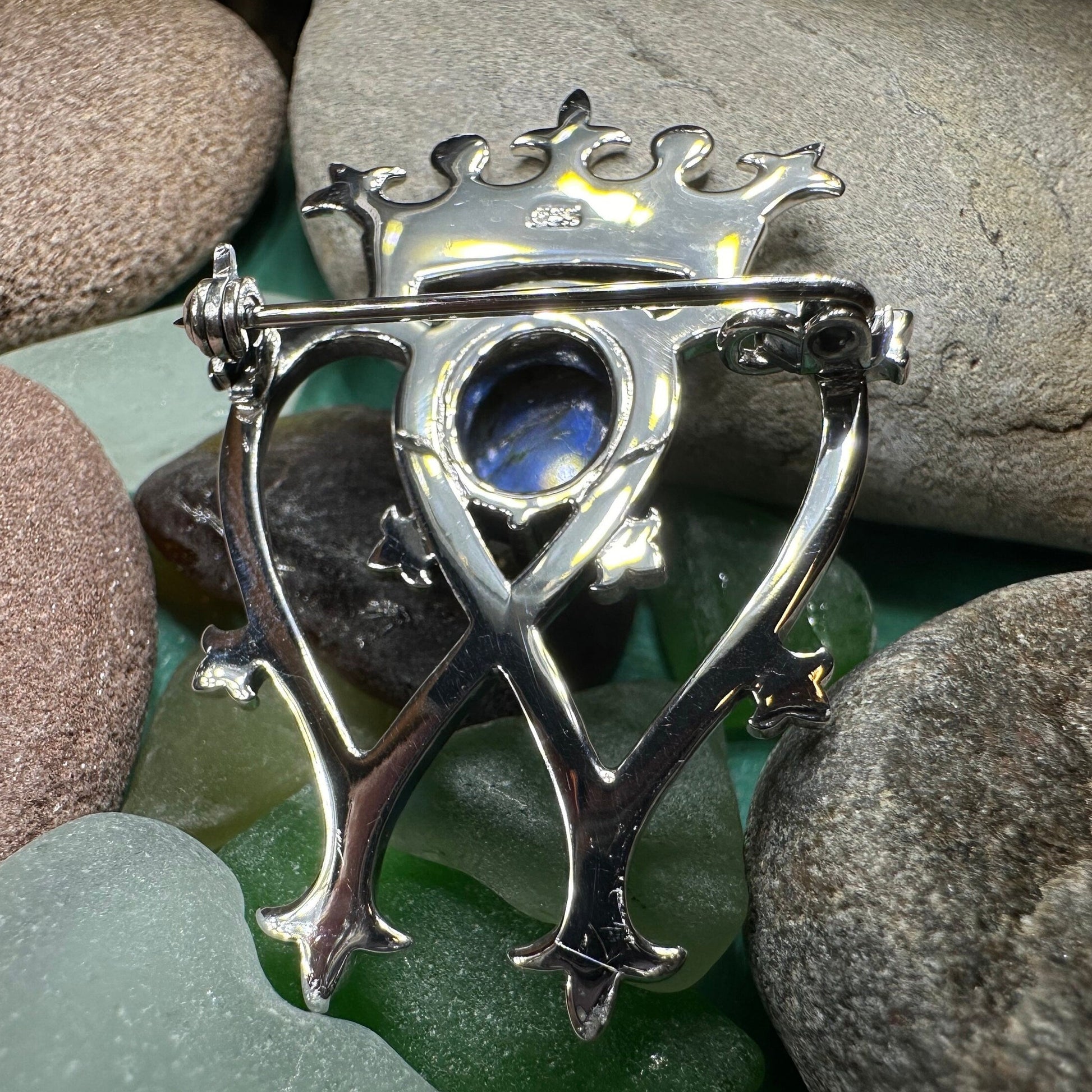 Labradorite Scottish Luckenbooth Brooch in Sterling Silver — view 7