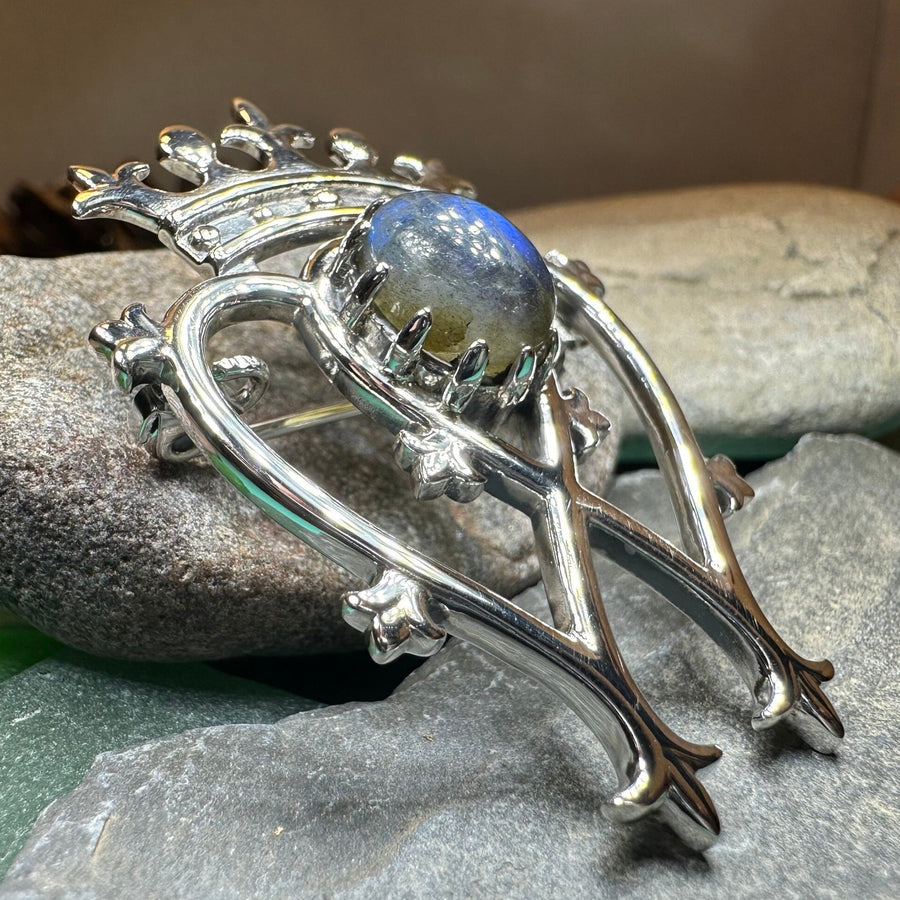 Luckenbooth Brooch, Scotland Jewelry, Silver Celtic Pin, Anniversary Gift, Bride Gift, Heart Jewelry, Wife Gift, Bridal Jewelry, Mom Gift