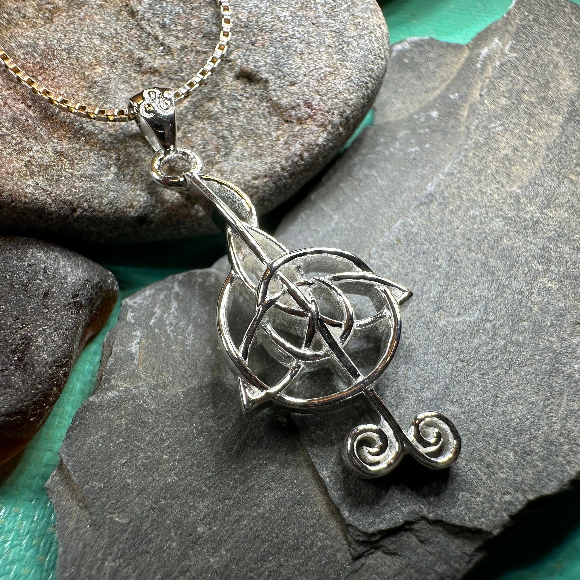 Celtic Music Necklace, Music Note Pendant, Treble Clef Jewelry, Orchestra Gift, Band Jewelry, Music Teacher Gift, Chorus Gift, Irish Gift