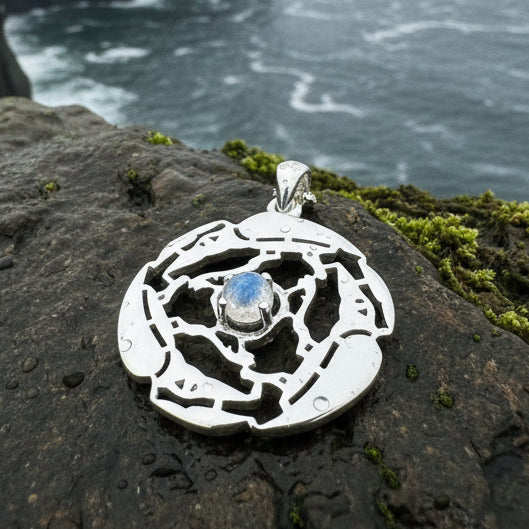 Raven Necklace, Bird Jewelry, Celtic Pendant, Silver Bird Pendant, Triquetra, Pagan Jewelry, Triple Spiral, Poe Jewelry, Gothic Jewelry
