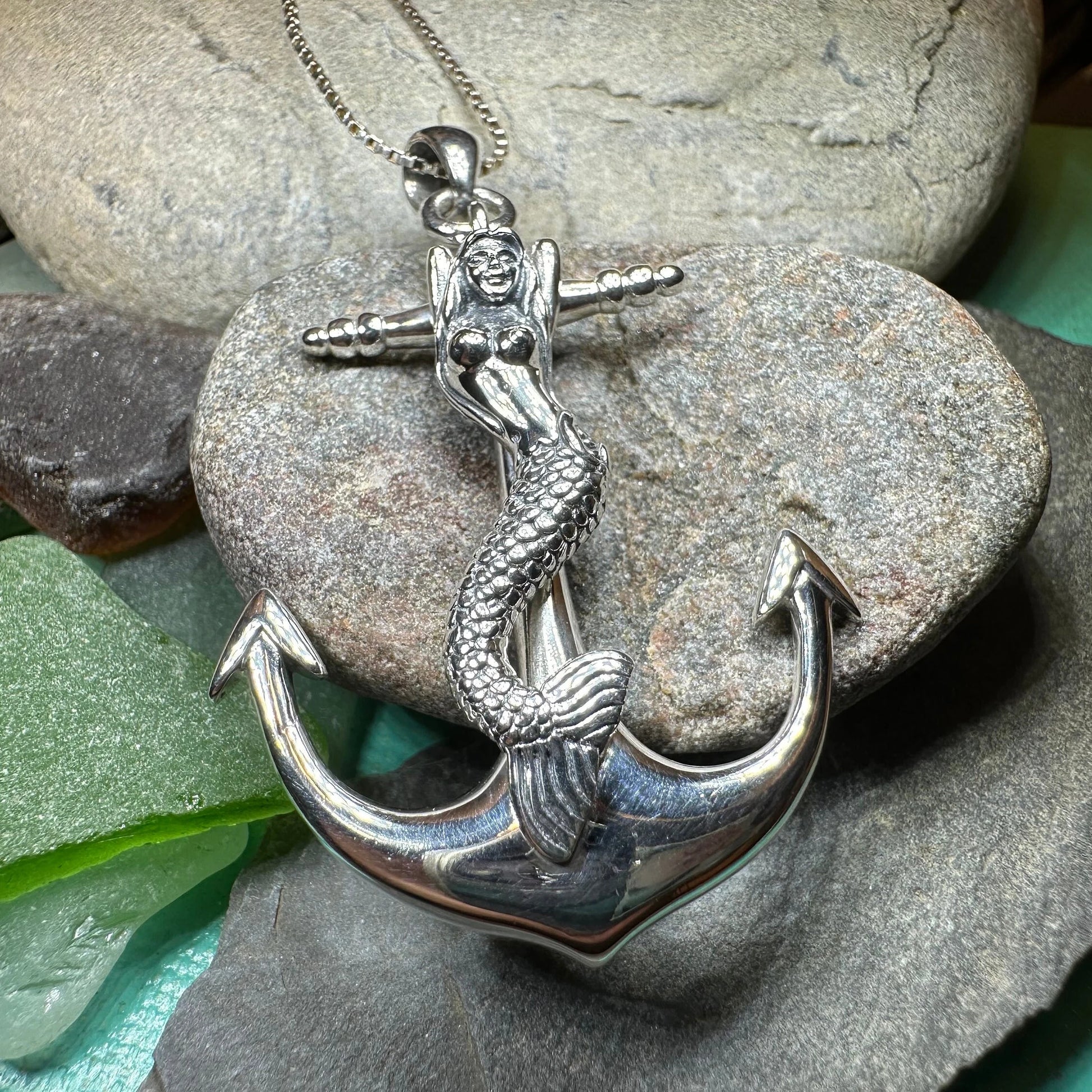 Mermaid Anchor Necklace — view 7