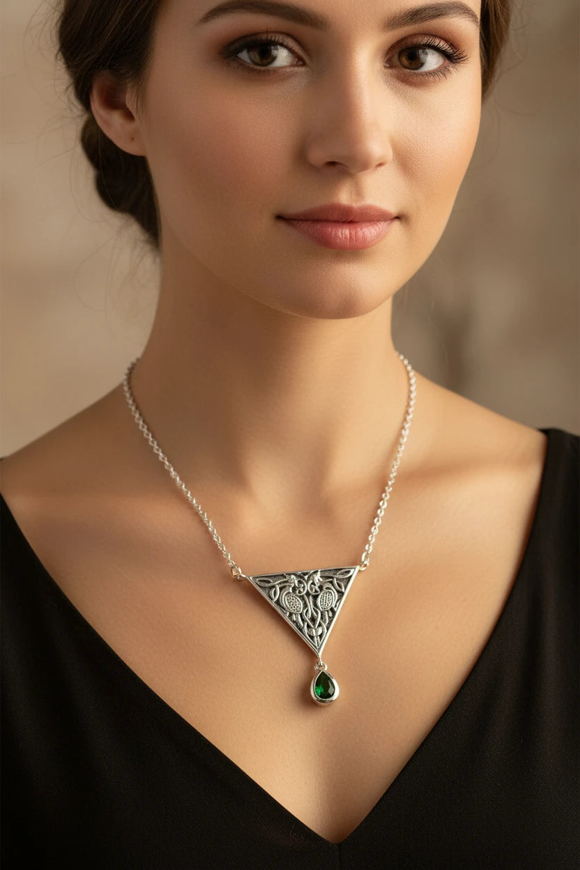 Kells Celtic Birds Necklace in Sterling Silver — view 6