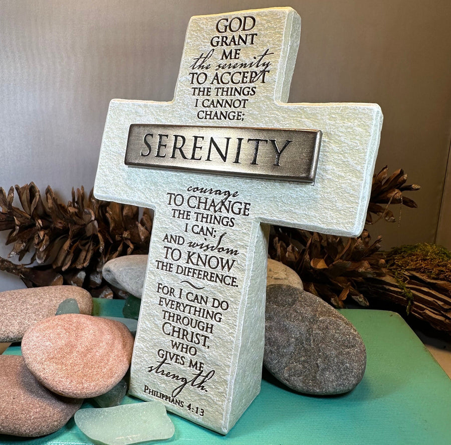 Serenity Prayer Standing Cross, Christian Gift, Recovery Cross, Communion Gift, Child's Cross Gift, Religious Prayer, AA Gift, Encouragement