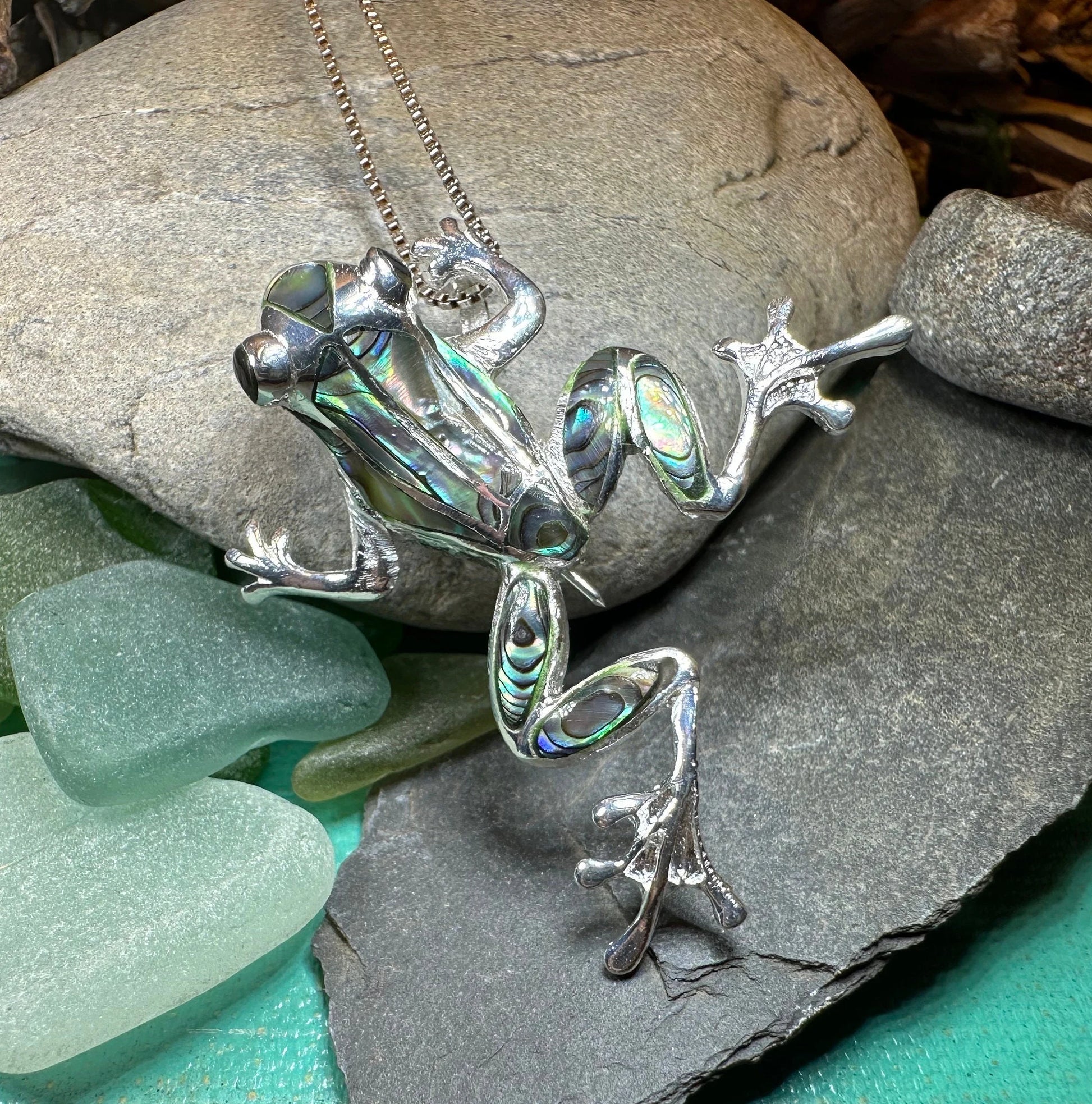 Abalone Frog Necklace — view 6