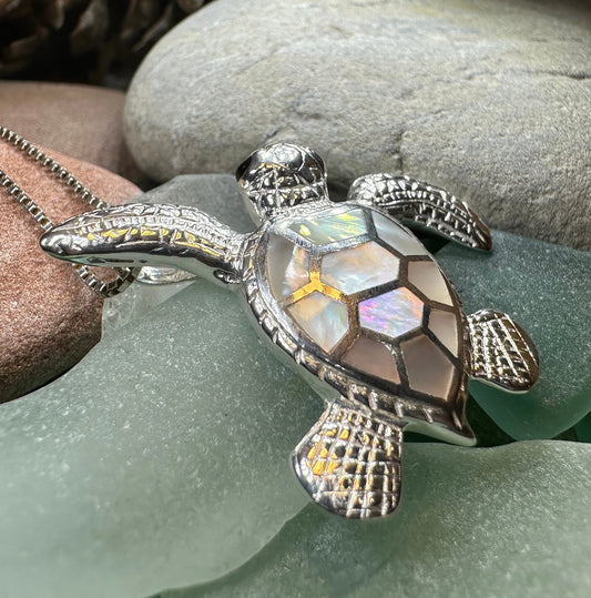Abalone Turtle Necklace — view 3
