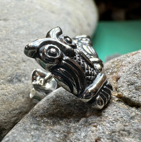 Load image into Gallery viewer, Silver Owl Stud Earrings
