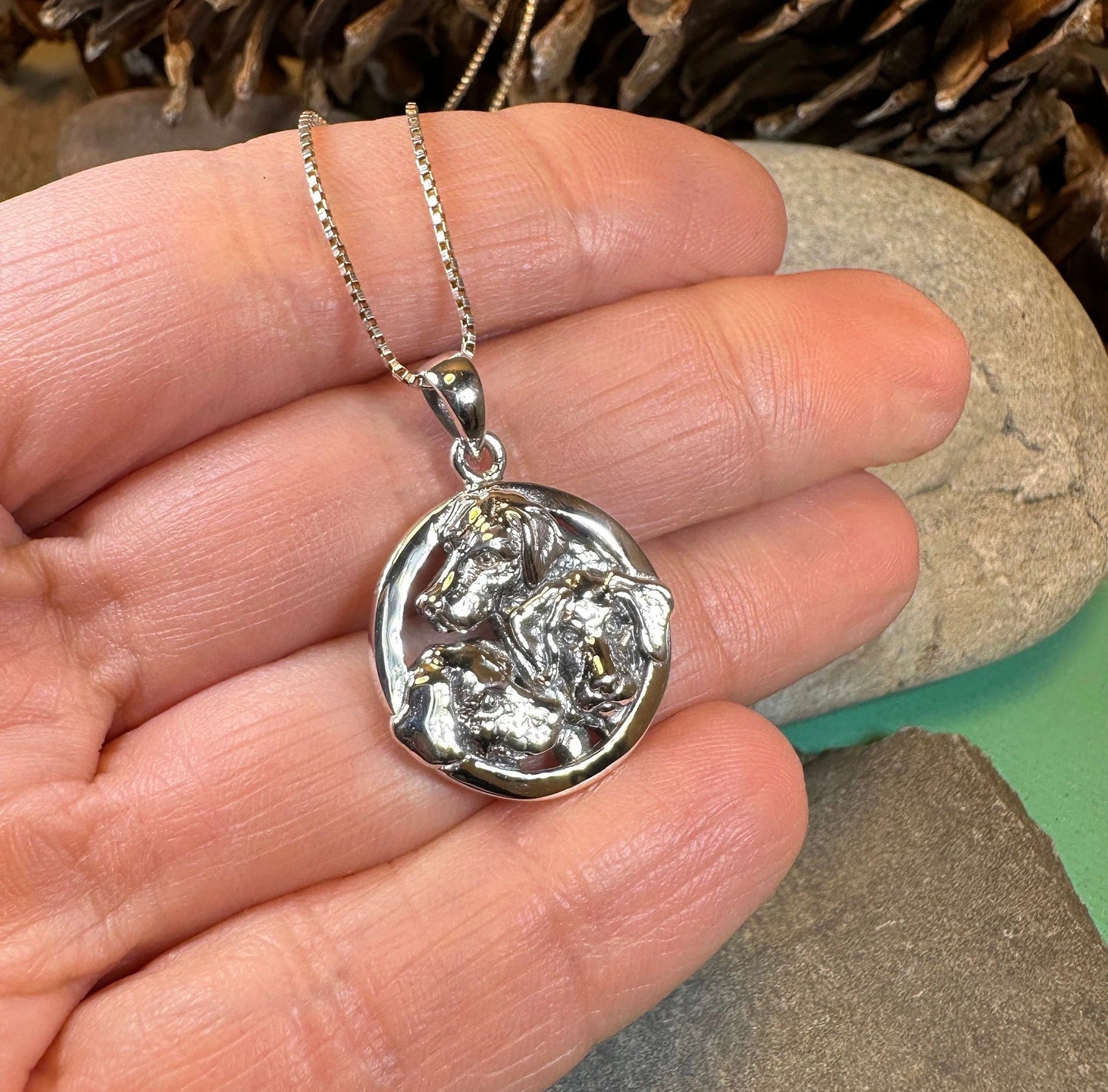 Lab Love Labrador Retriever Dog Necklace in Sterling Silver