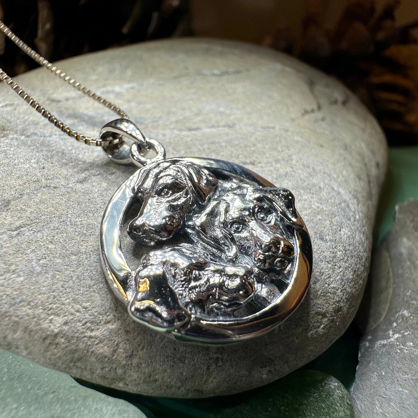 Lab Love Labrador Retriever Dog Necklace in Sterling Silver