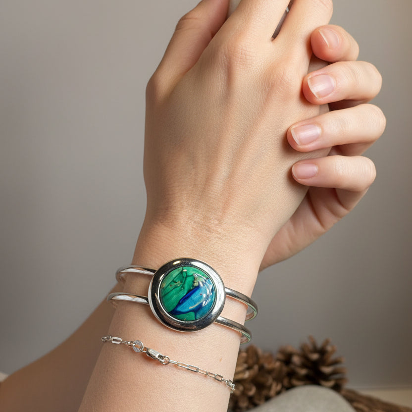 Scotland Heather Bracelet, Scottish Jewelry, Outlander Jewelry, Nature Jewelry, Friendship Gift, Mom Gift, Celtic Bracelet, Heather Gem Gift