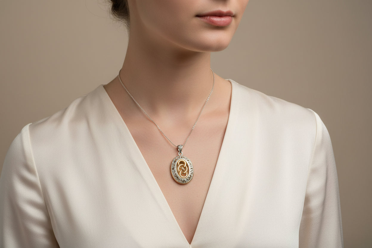 Infinity Necklace, Irish Jewelry, Celtic Knot Pendant, Scottish Jewelry, Celtic Jewelry, Anniversary Gift, Scotland Jewelry, Gold Gift