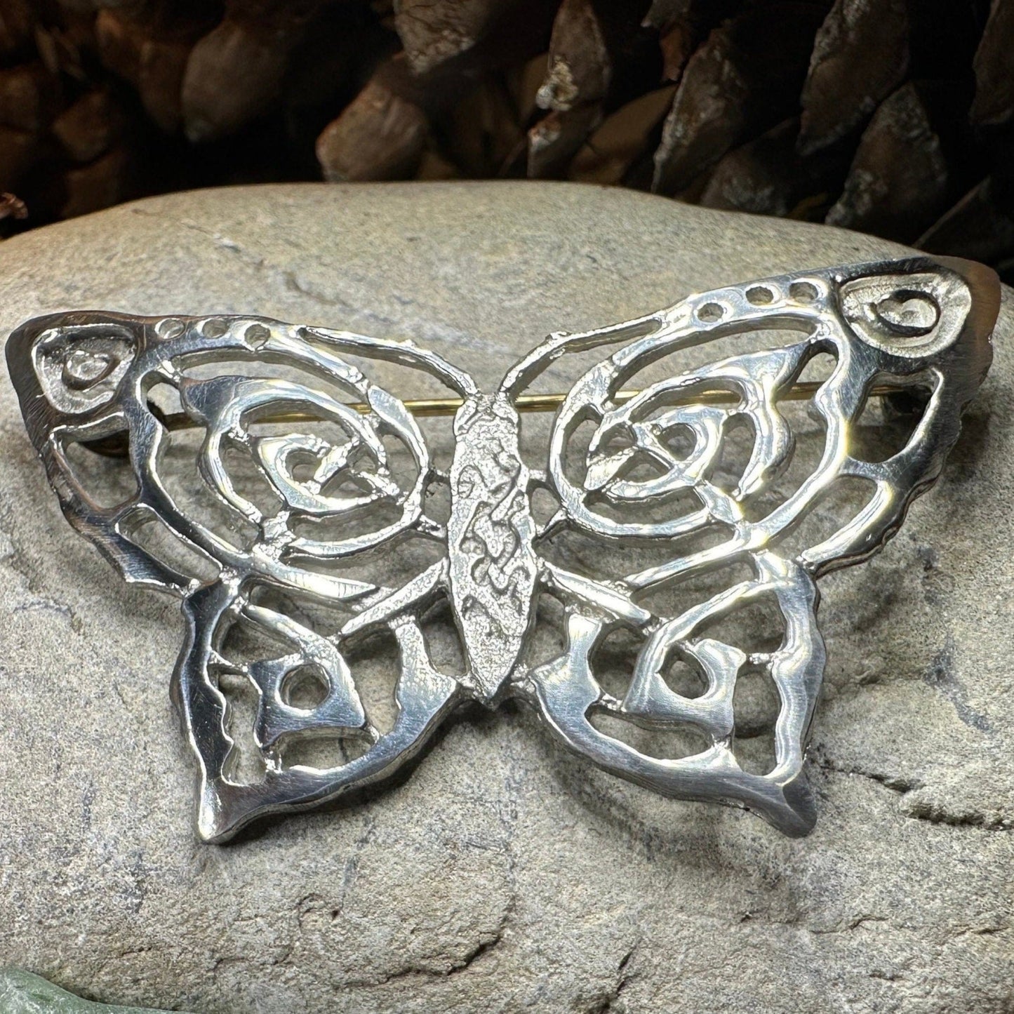 Butterfly Brooch, Nature Jewelry, Celtic Knot Pin, Insect Jewelry, Butterfly Pin, Anniversary Gift, Celtic Jewelry, Irish Jewelry
