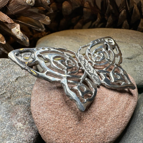 Load image into Gallery viewer, Butterfly Brooch, Nature Jewelry, Celtic Knot Pin, Insect Jewelry, Butterfly Pin, Anniversary Gift, Celtic Jewelry, Irish Jewelry
