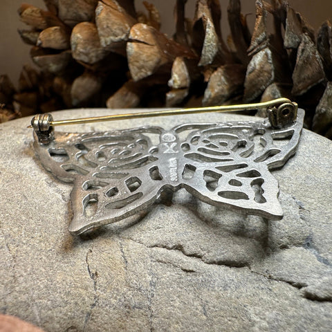 Load image into Gallery viewer, Butterfly Brooch, Nature Jewelry, Celtic Knot Pin, Insect Jewelry, Butterfly Pin, Anniversary Gift, Celtic Jewelry, Irish Jewelry
