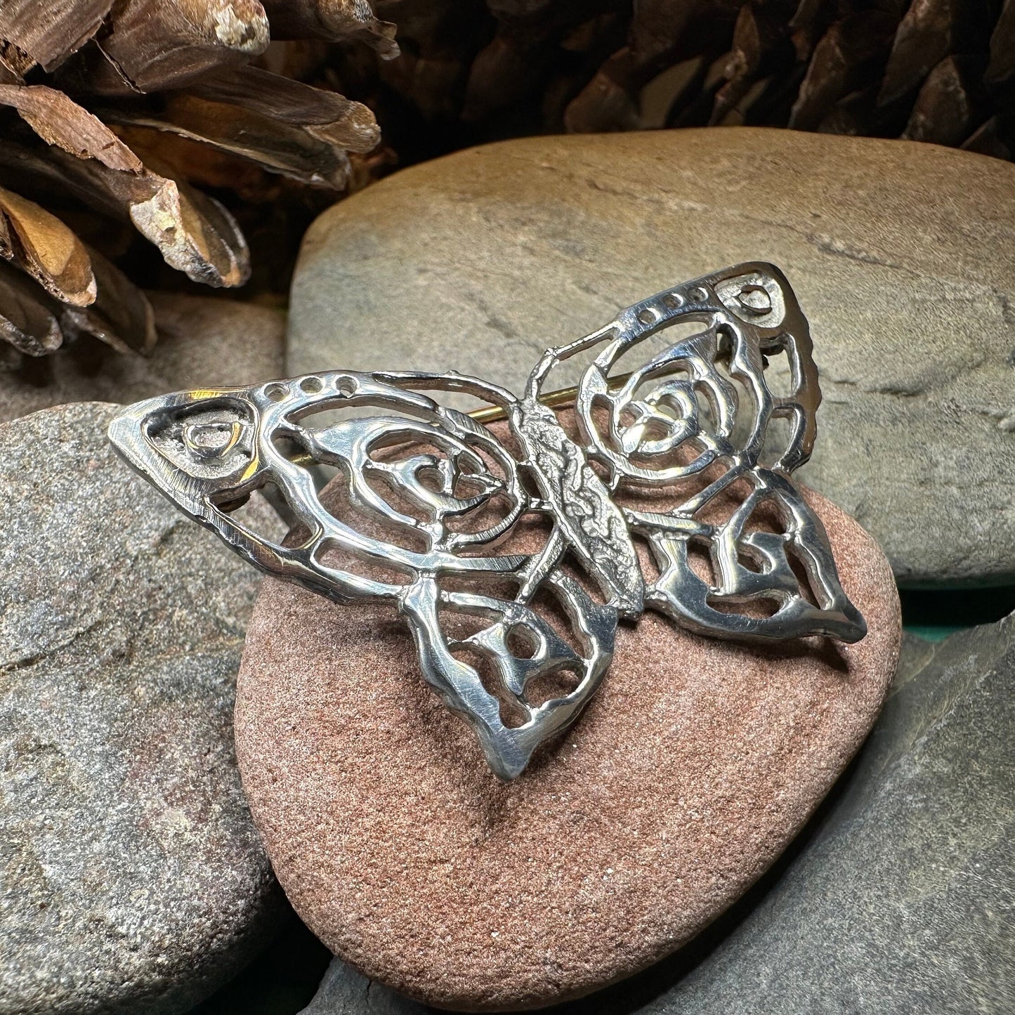 Butterfly Brooch, Nature Jewelry, Celtic Knot Pin, Insect Jewelry, Butterfly Pin, Anniversary Gift, Celtic Jewelry, Irish Jewelry