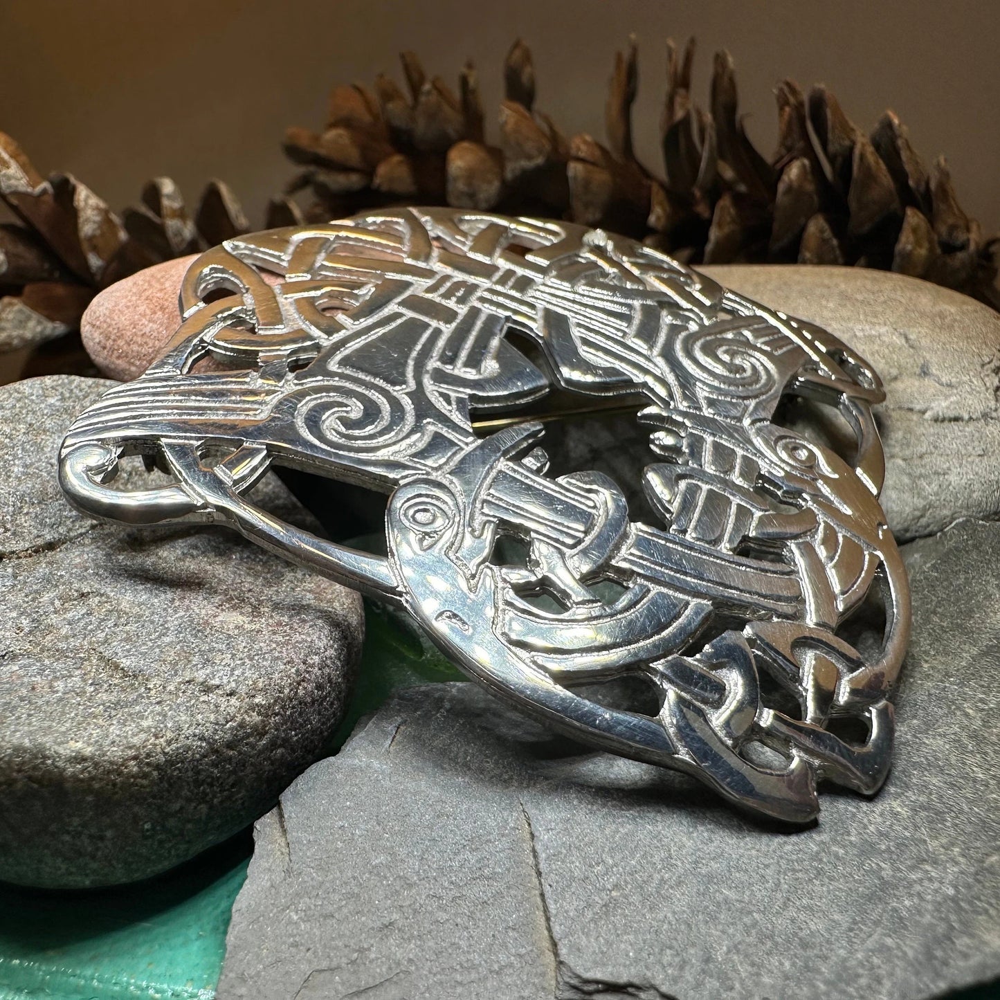 Large Celtic Cara Brooch - Handmade in Scotland — view 7