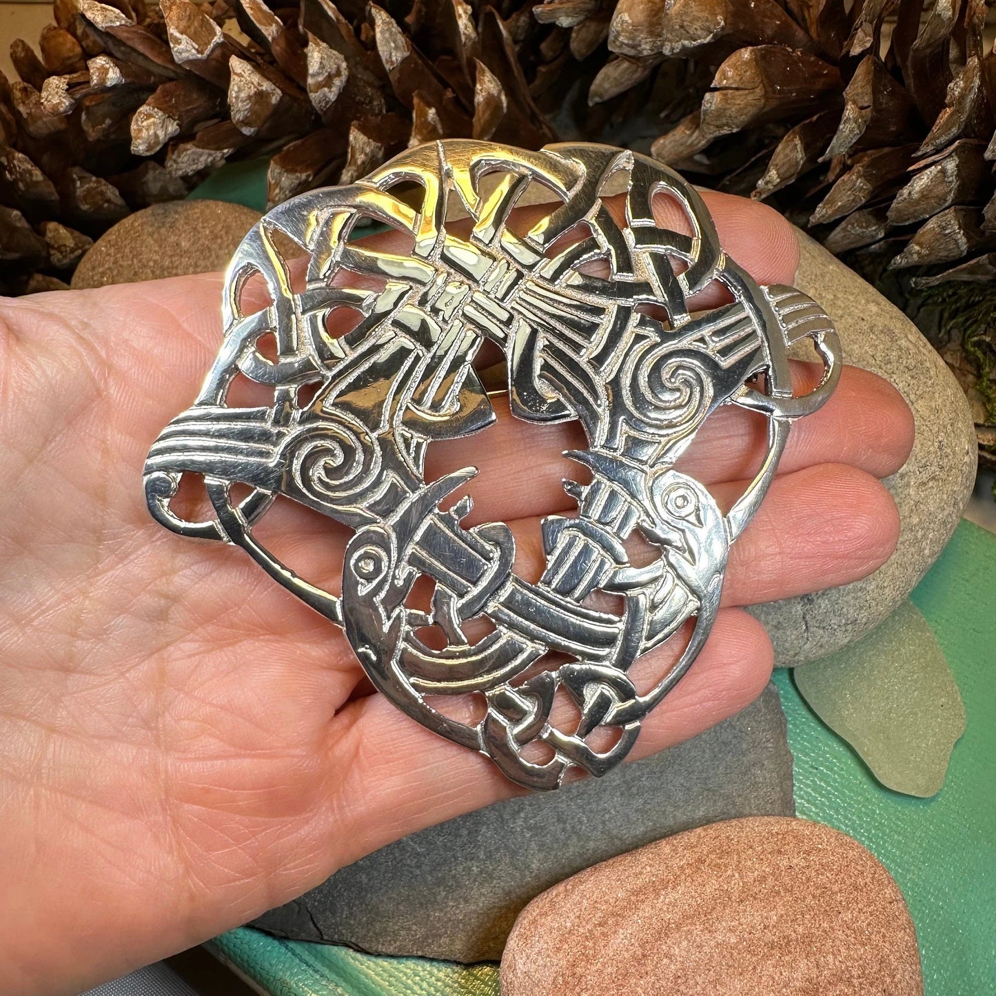 Large Celtic Cara Brooch - Handmade in Scotland — view 6